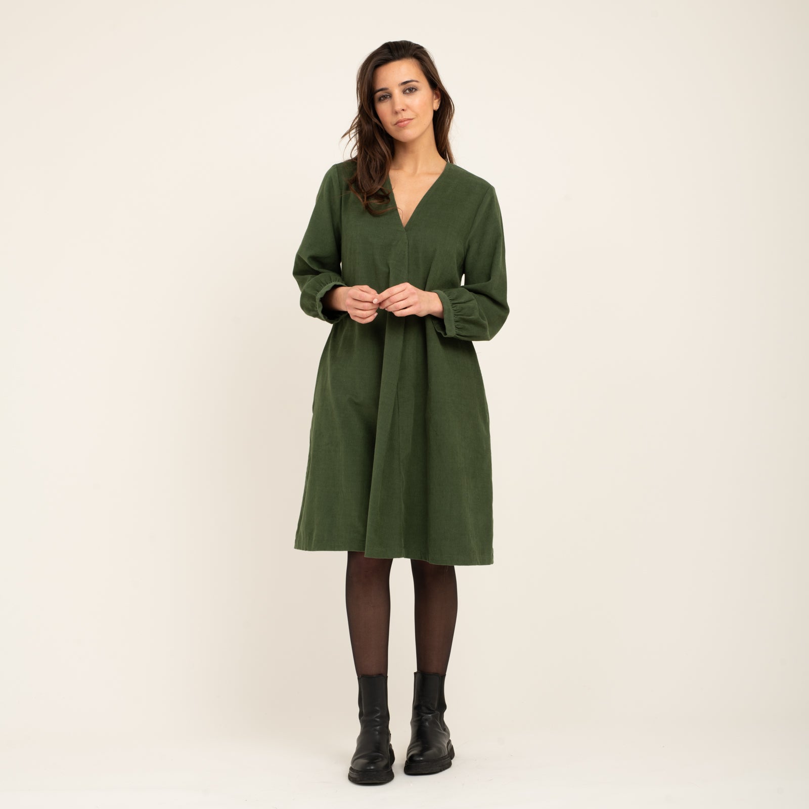 Neha Dress Velvet 100% Coton - Green GREEN