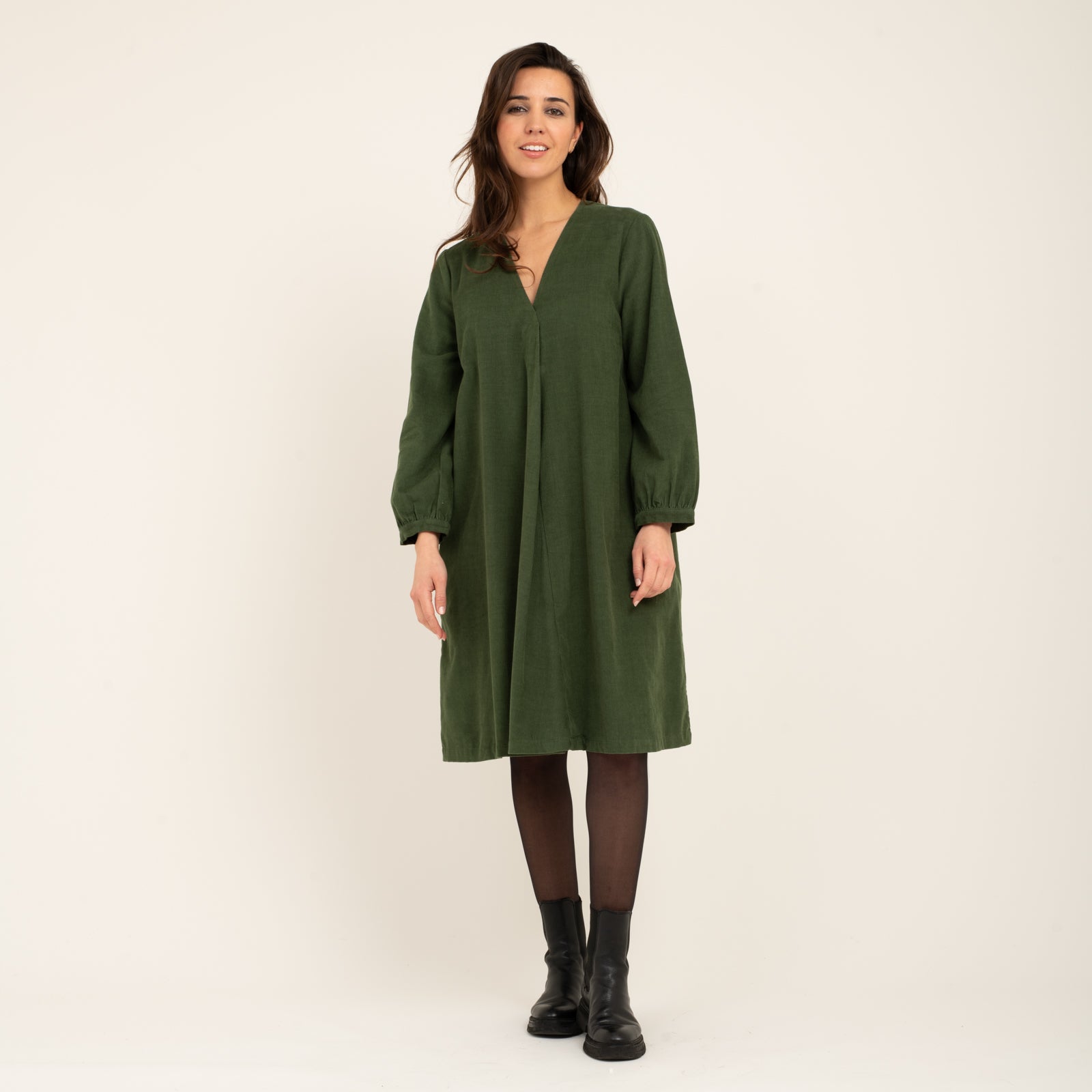 Neha Dress Velvet 100% Coton - Green GREEN