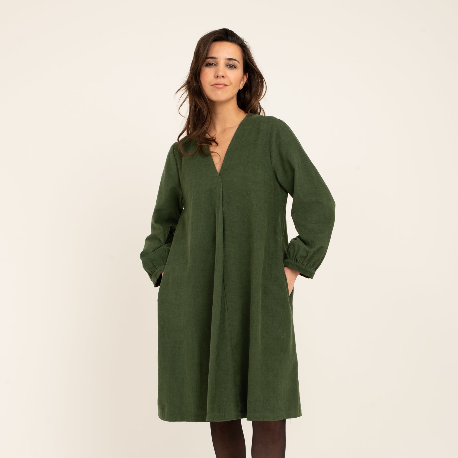 Neha Dress Velvet 100% Coton - Green GREEN