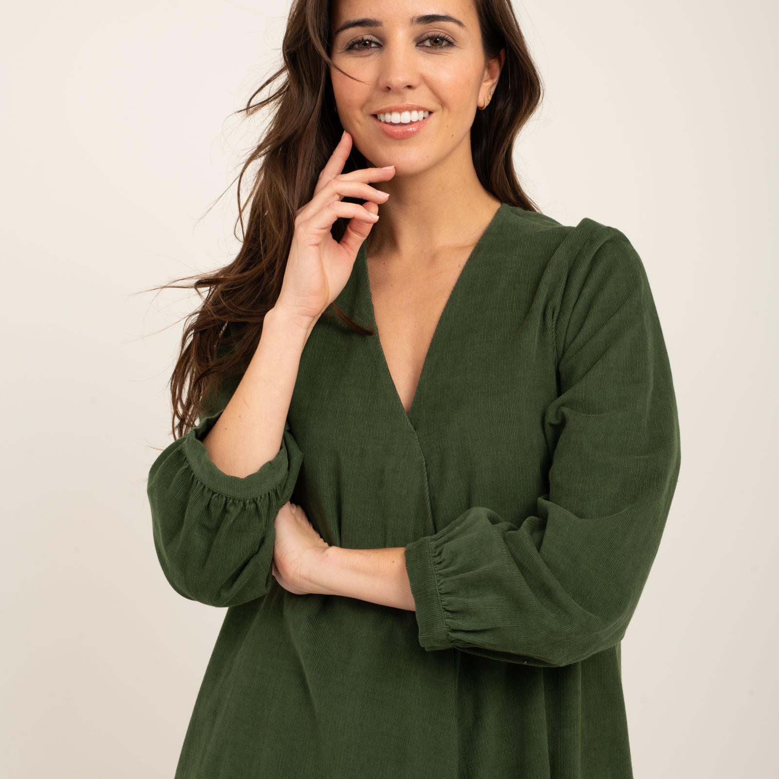 Neha Dress Velvet 100% Coton - Green GREEN