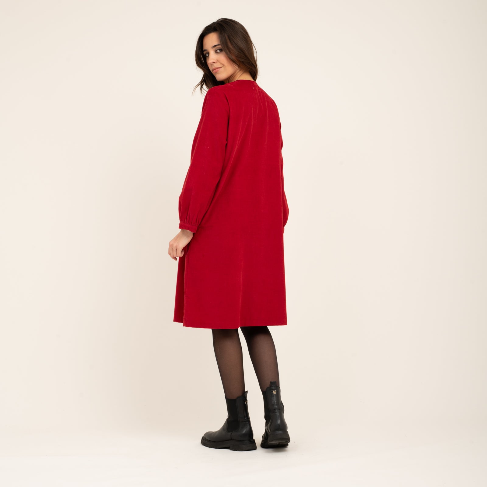 Neha Dress Velvet 100% Coton - Red RED