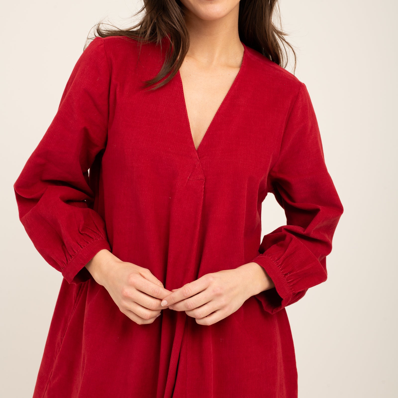 Neha Dress Velvet 100% Coton - Red RED