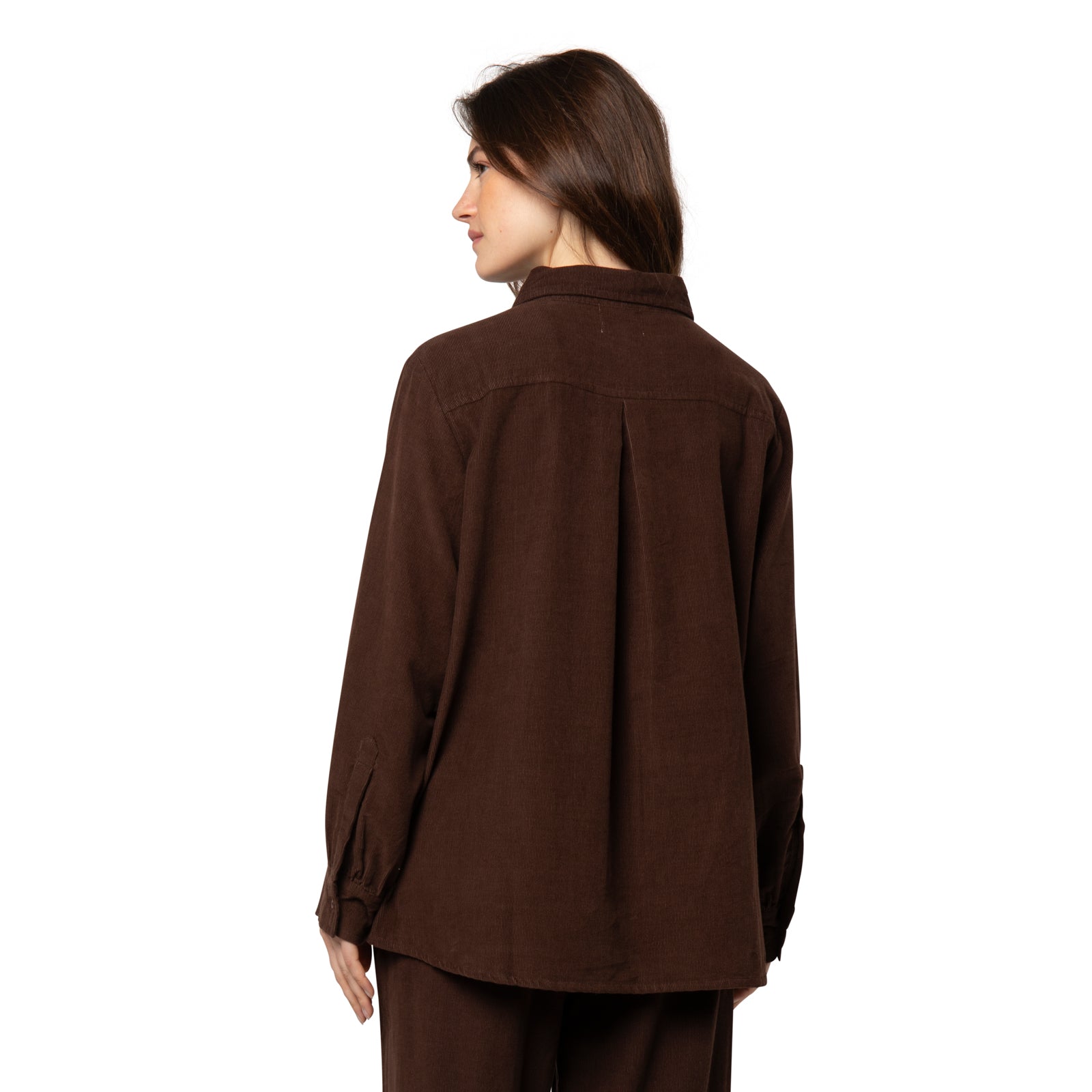 Lily Shirt Velvet 100% Coton - Brown BROWN