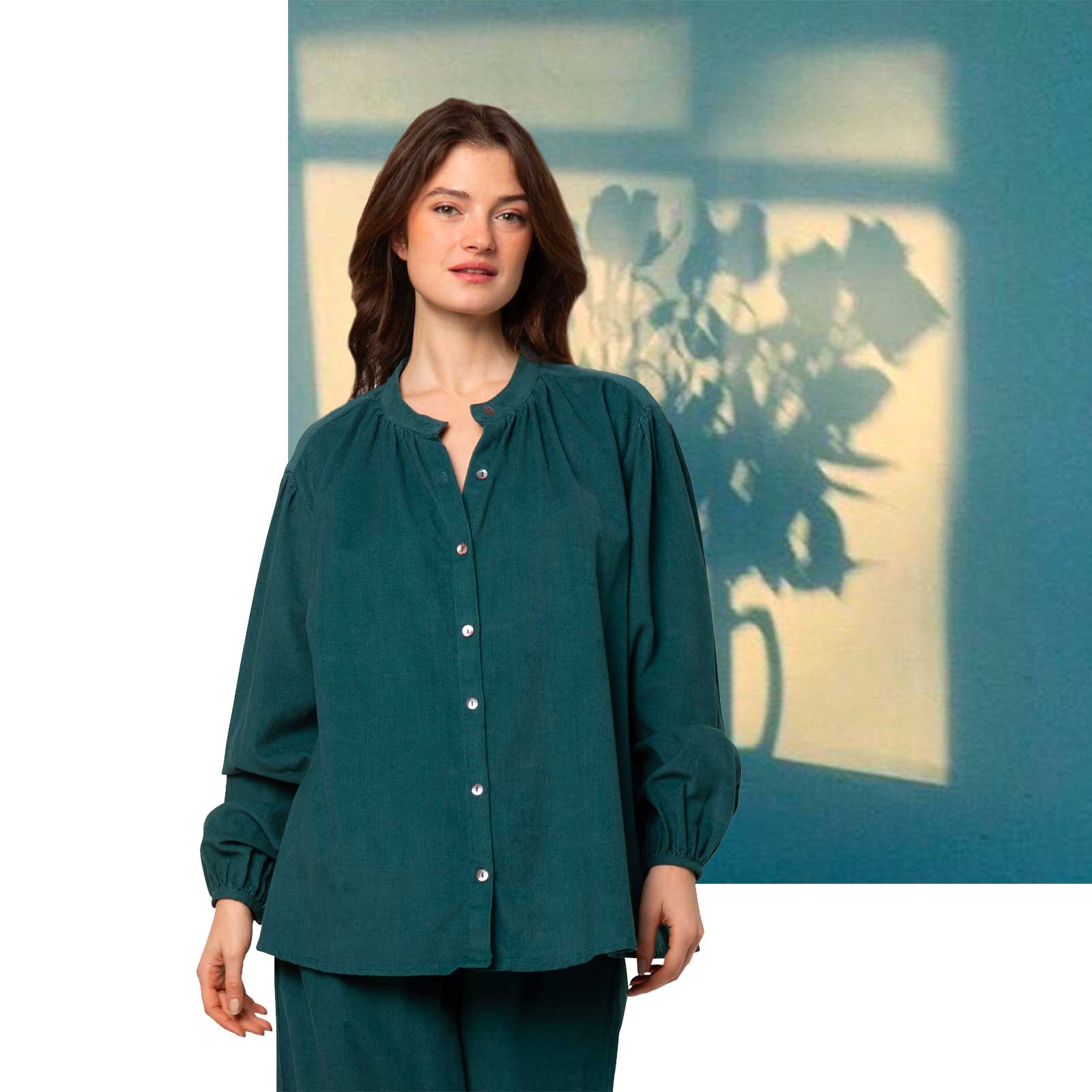 Stella Shirt Velvet 100% Coton - Green GREEN