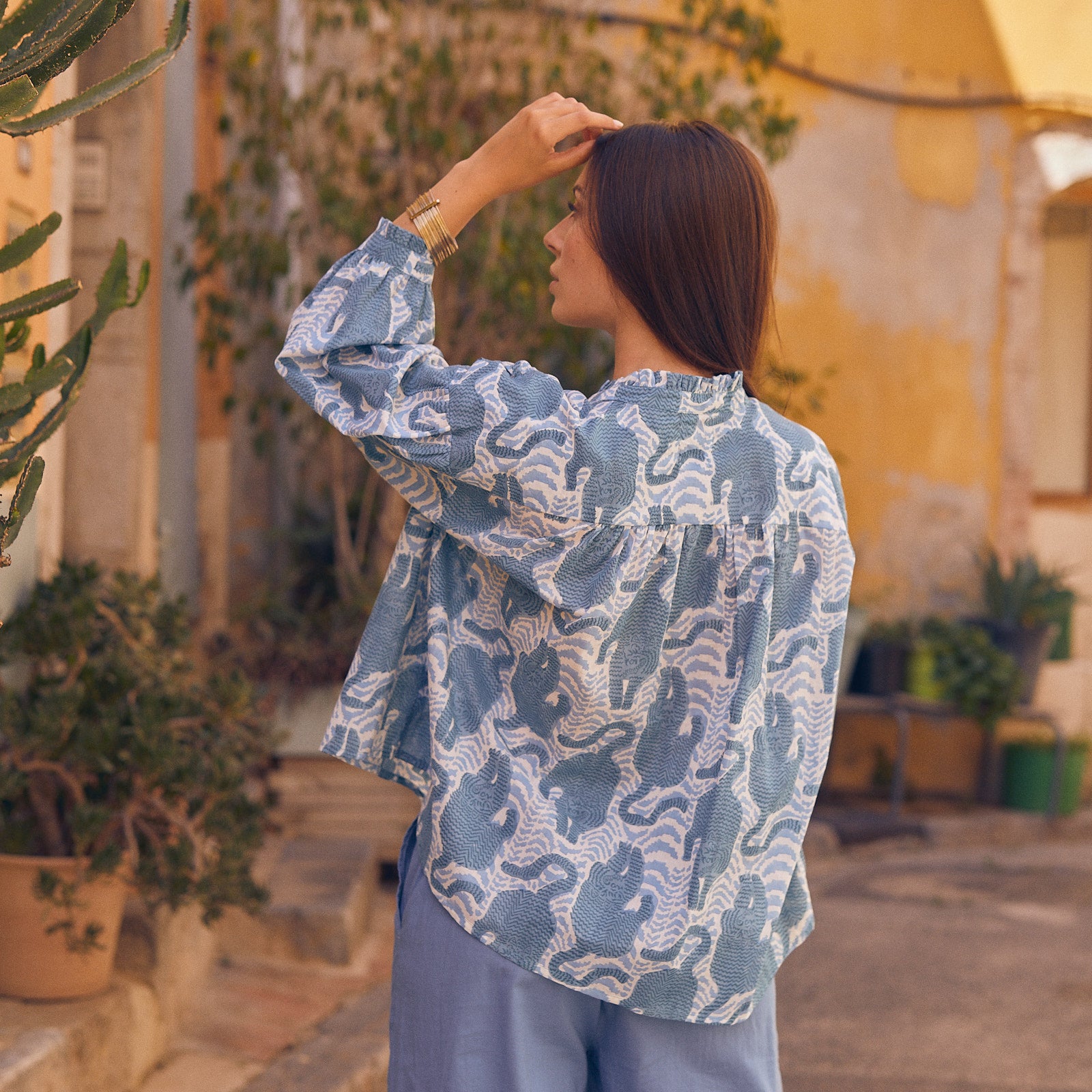 June Shirt Tiger 100% Organic Cotton - Blue BLUE