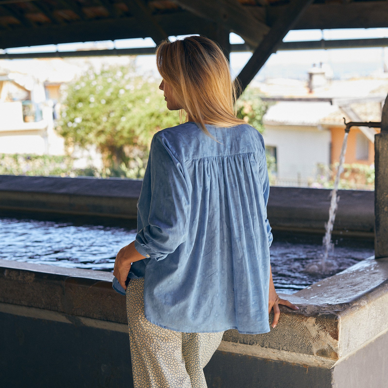 Chloe Shirt S.color 100% Coton - Blue BLUE