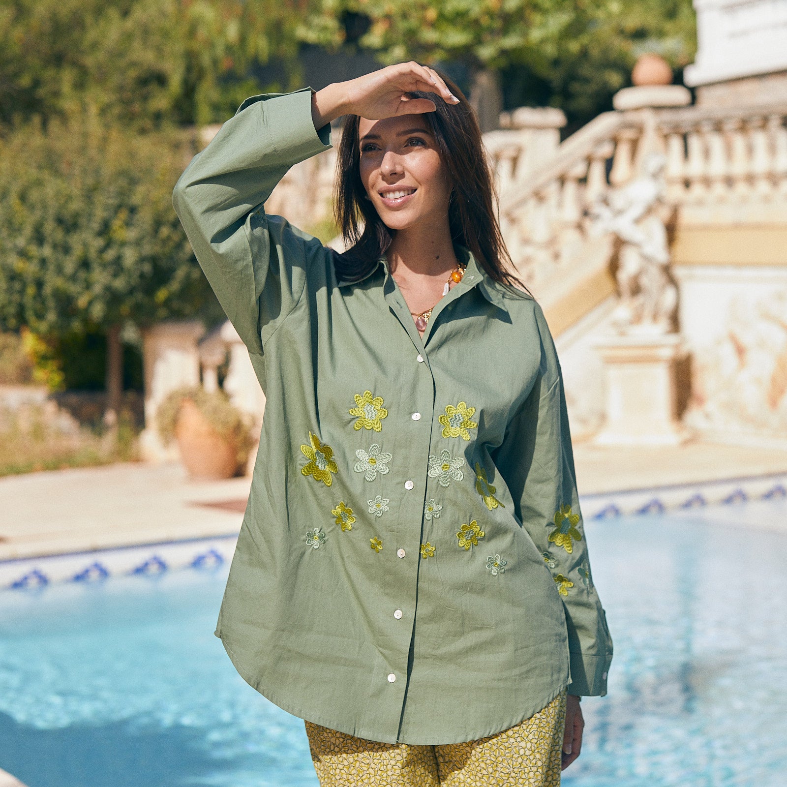 Coco Shirt Embroidery Coton - Green GREEN