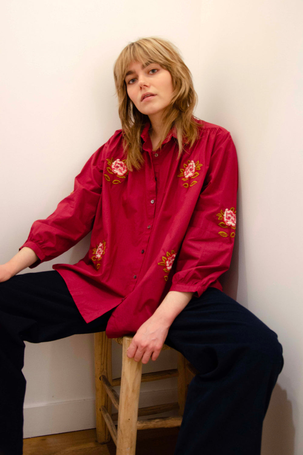 Cerise Shirt Br 100% Coton - Burgundy BURGUNDY