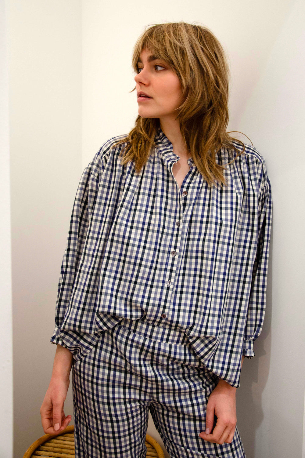 June Shirt 100% Coton - Black Blue BLACK BLUE