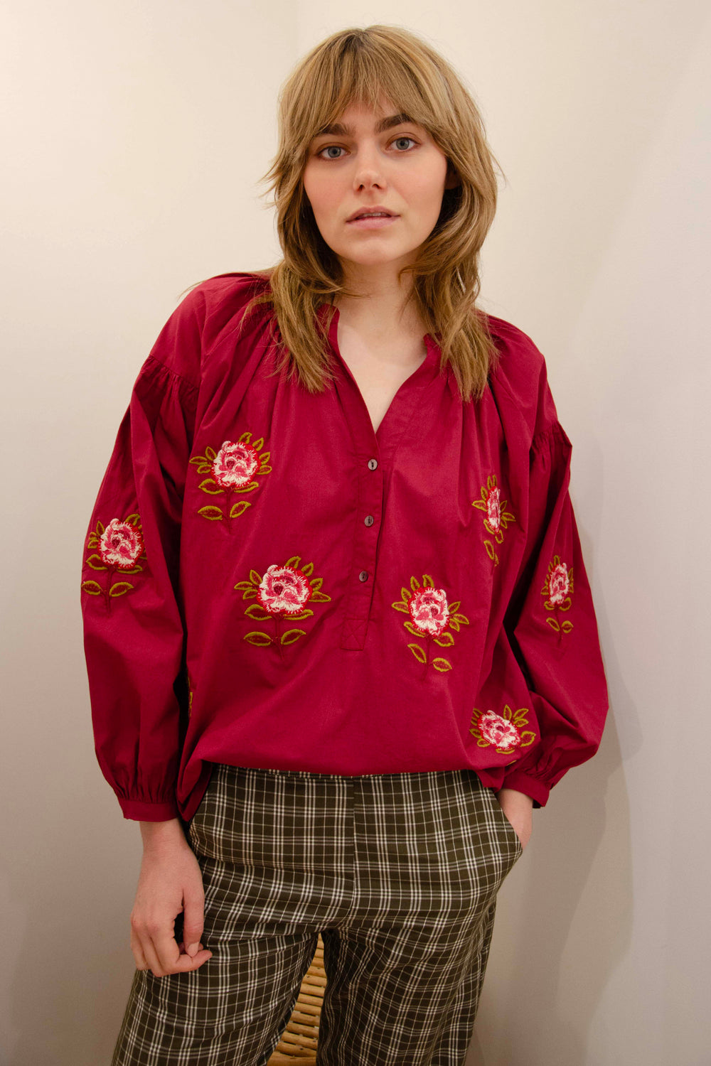 Michelle Top Br 100% Coton - Burgundy BURGUNDY