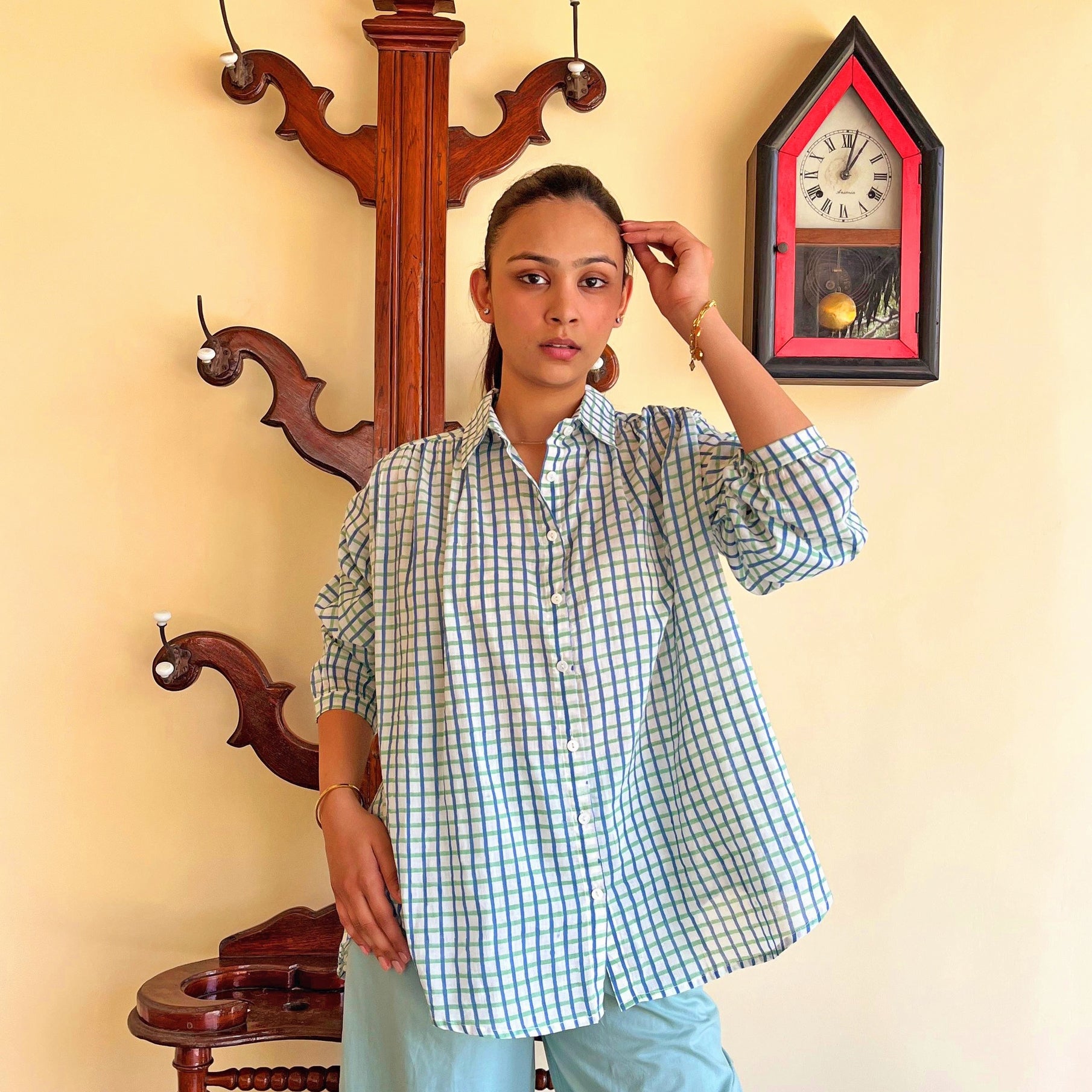 Cerise Shirt Croisette 100% Organic Cotton - Blue Green BLUE GREEN