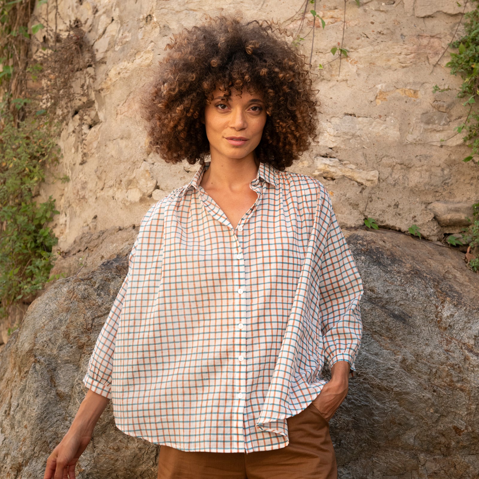 Cerise Shirt Croisette 100% Organic Cotton - Turquoise Terra TURQUOISE TERRA