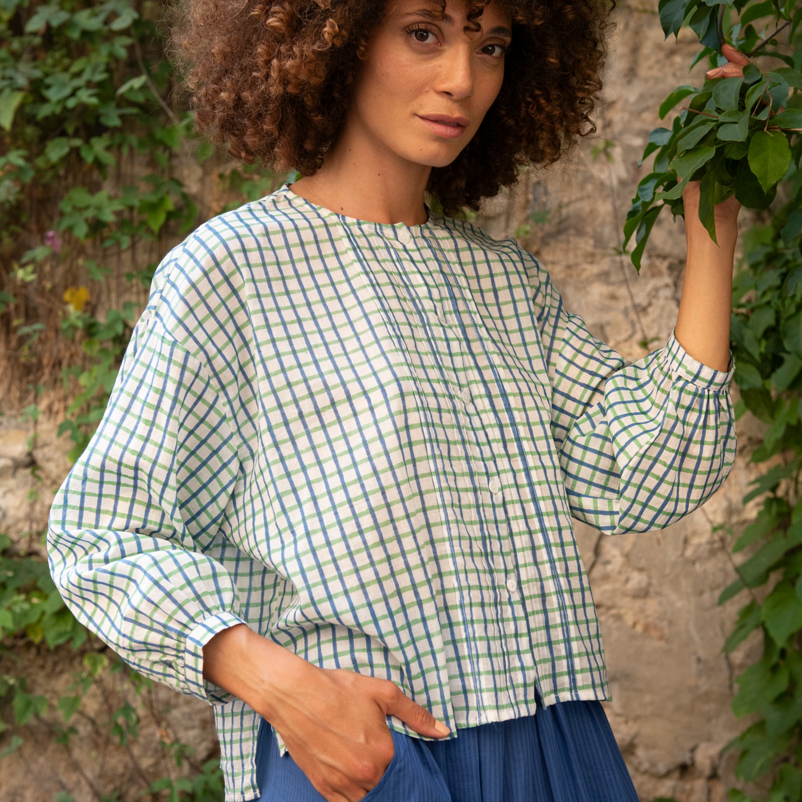Juliet Shirt Croisette 100% Organic Cotton - Blue Green BLUE GREEN