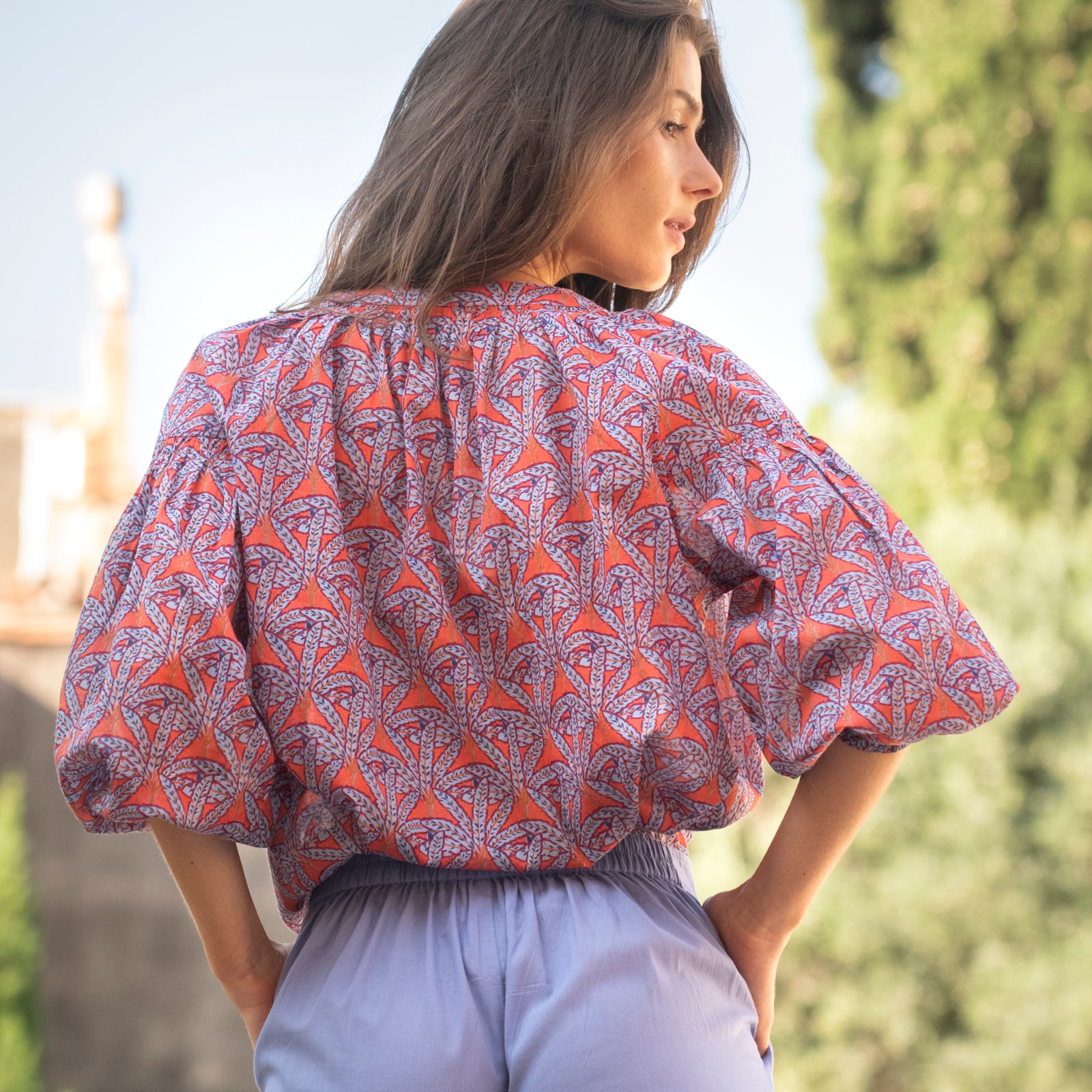 Helen Top Palmer 100% Coton - Orange ORANGE