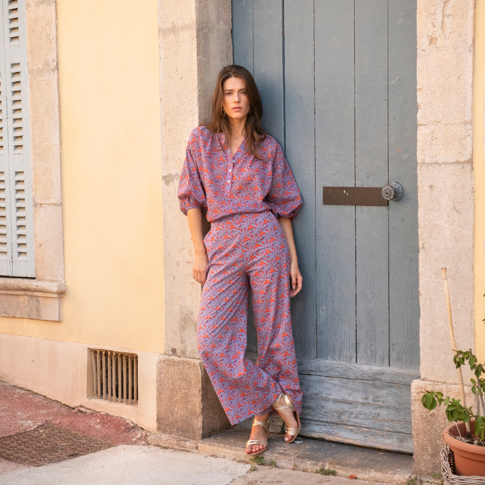 Helen Top Palmer 100% Coton - Orange ORANGE