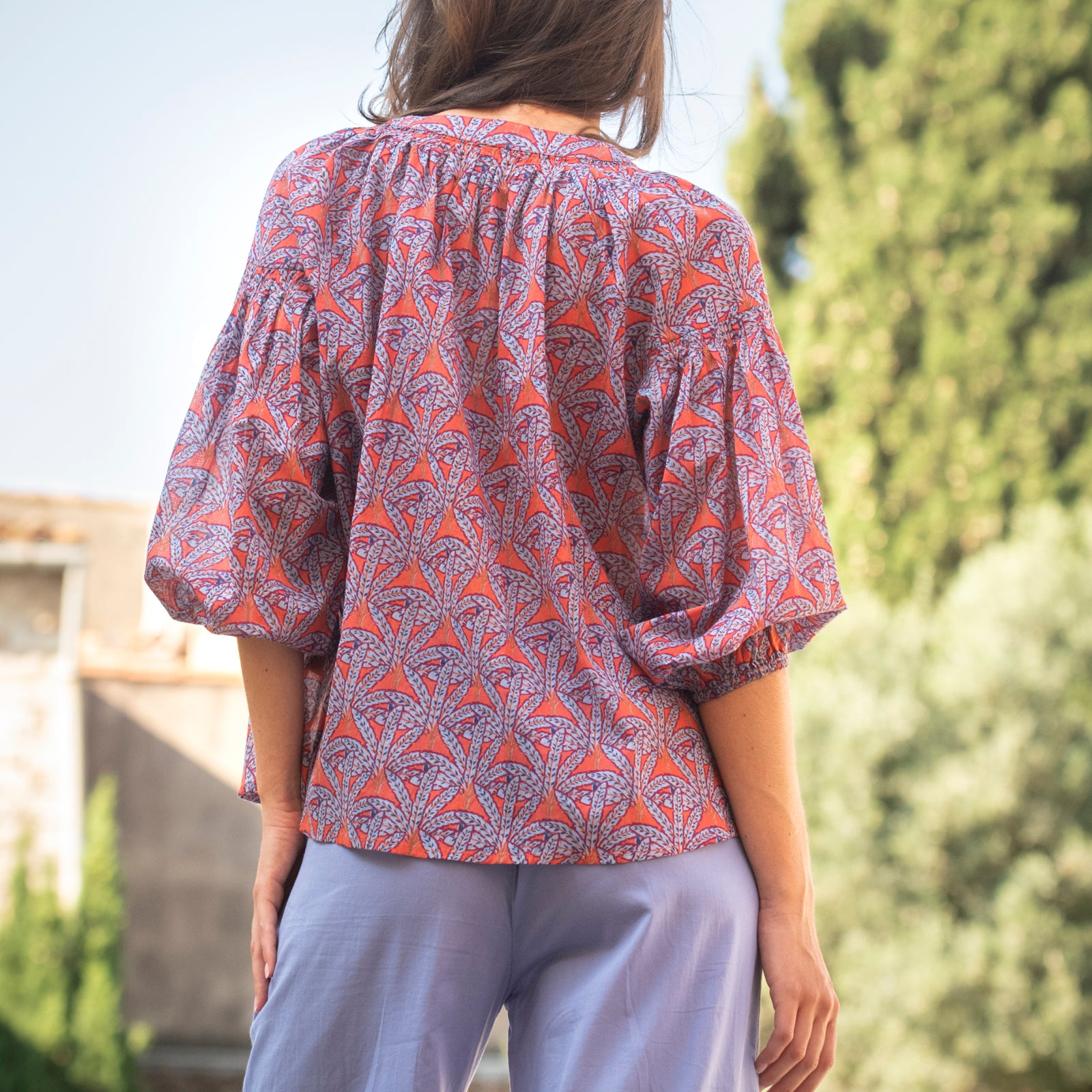 Helen Top Palmer 100% Coton - Orange ORANGE