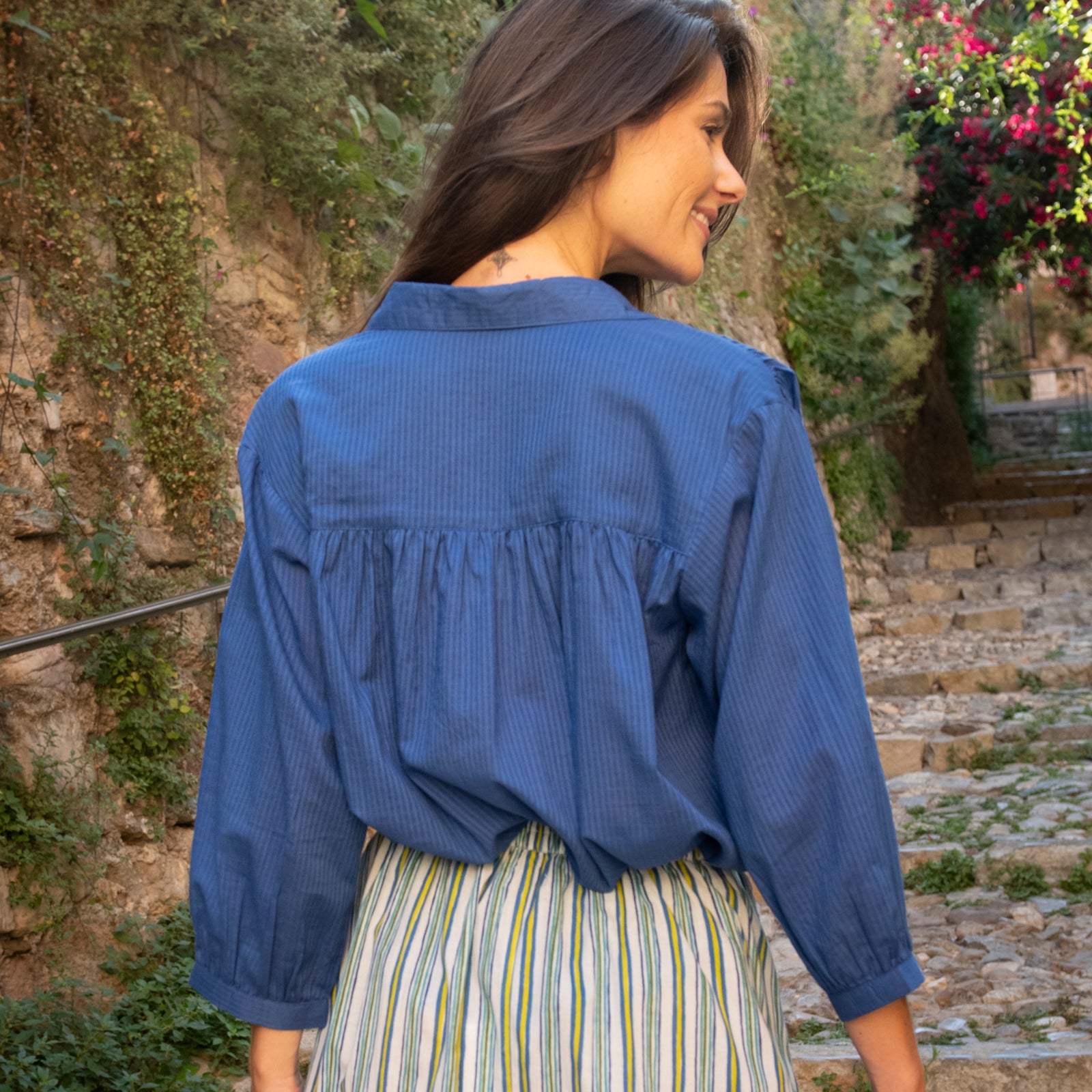 Cerise Shirt S.color 100% Coton - Blue BLUE