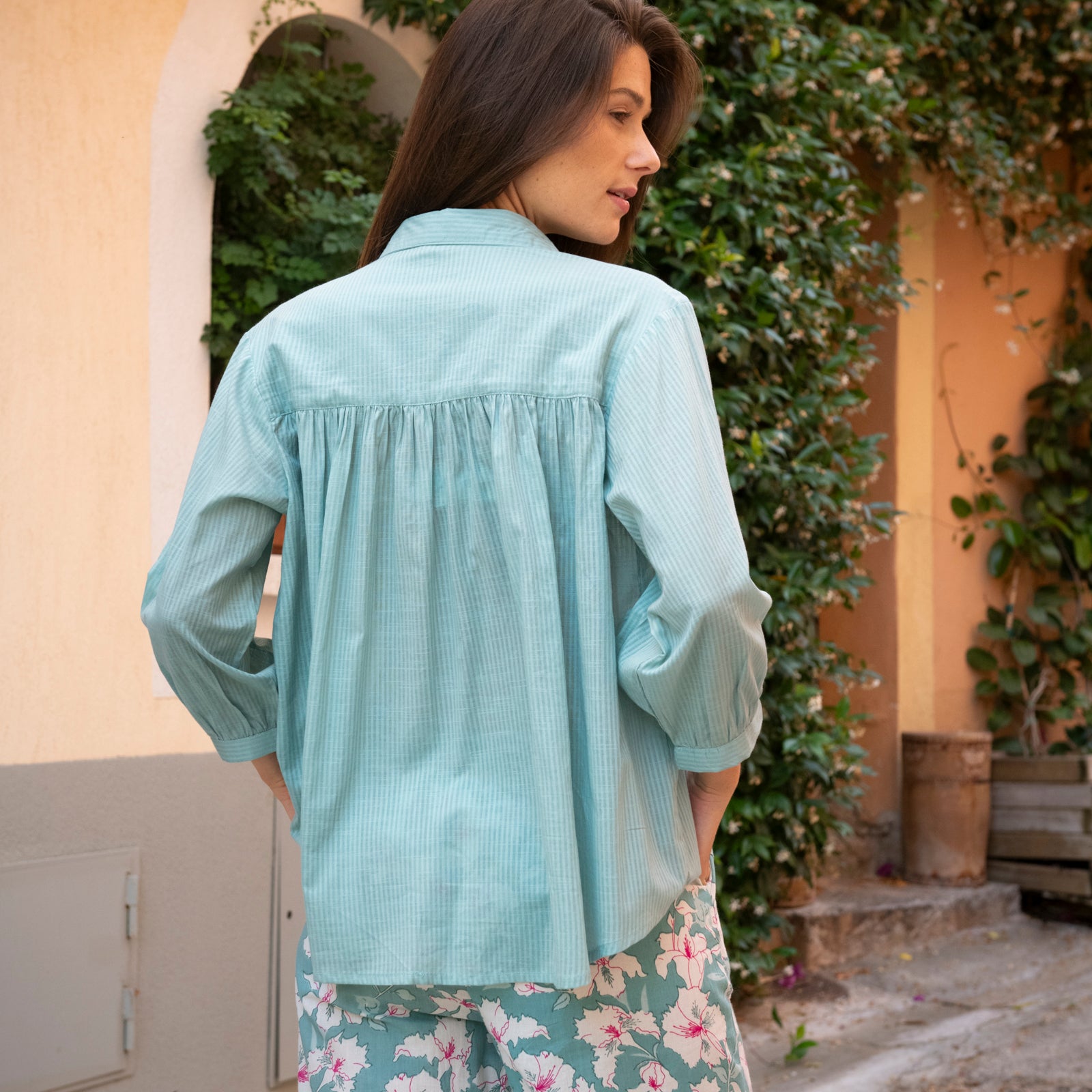 Cerise Shirt S.color 100% Coton - Green GREEN