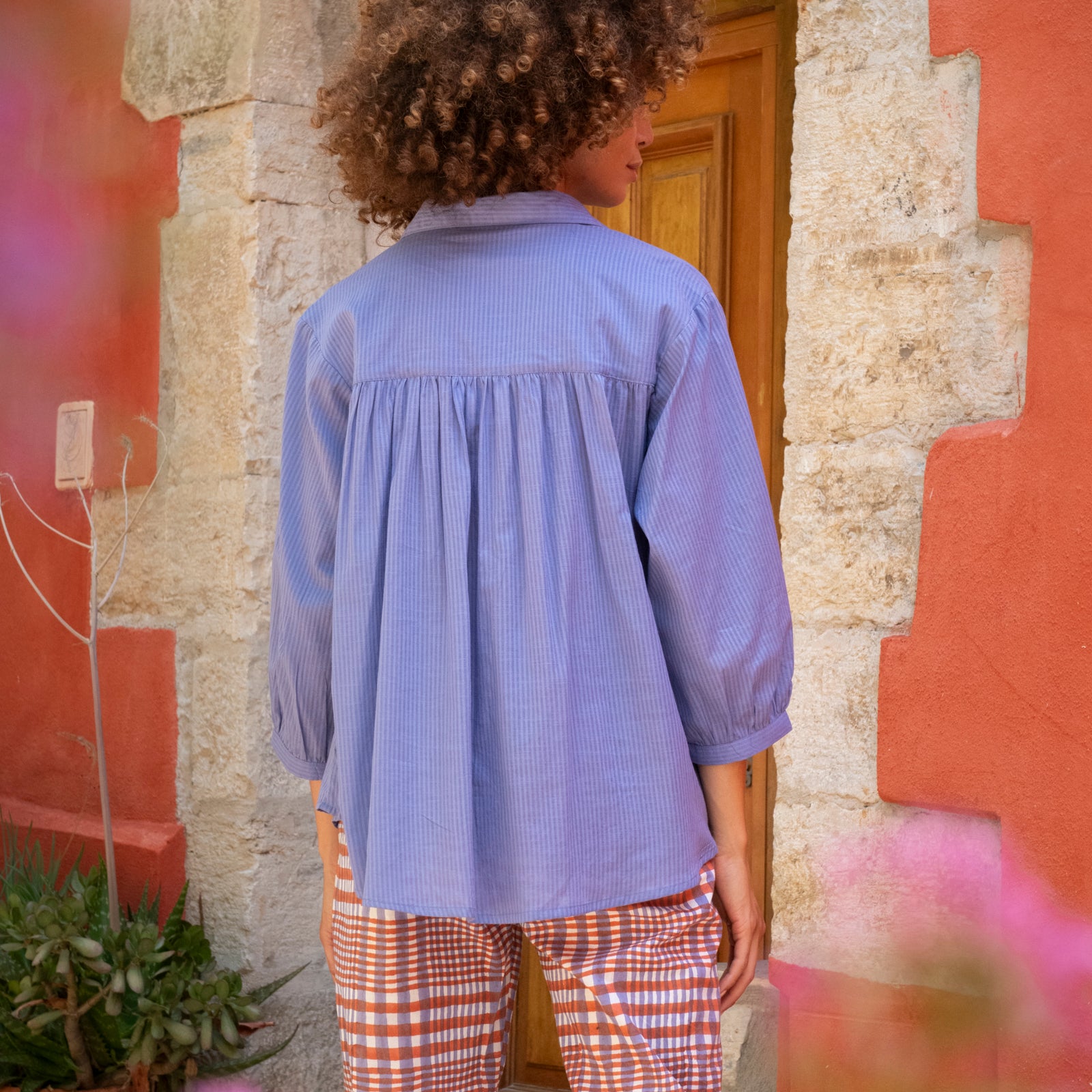 Cerise Shirt S.color 100% Coton - Lilac LILAC