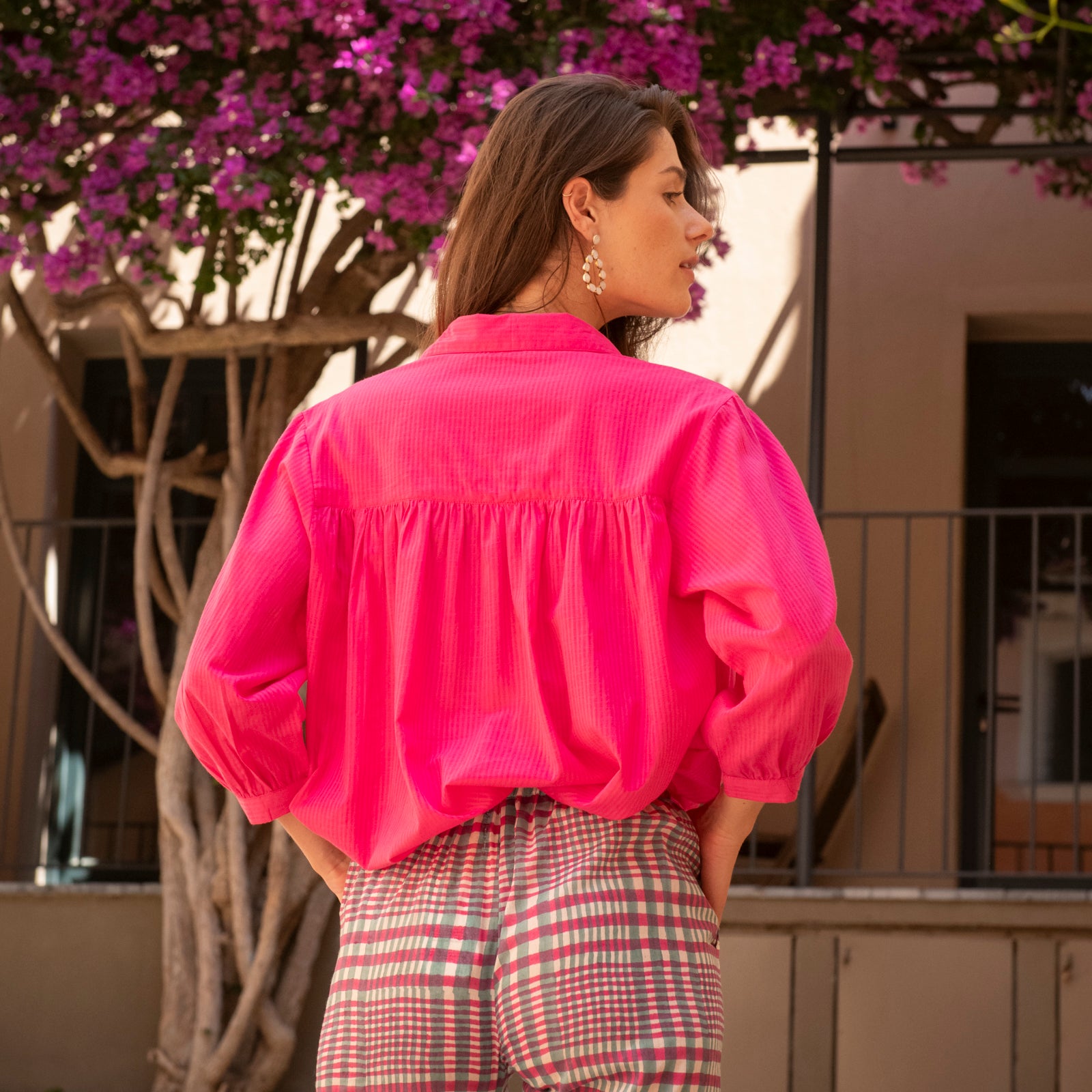 Cerise Shirt S.color 100% Coton - Pink PINK