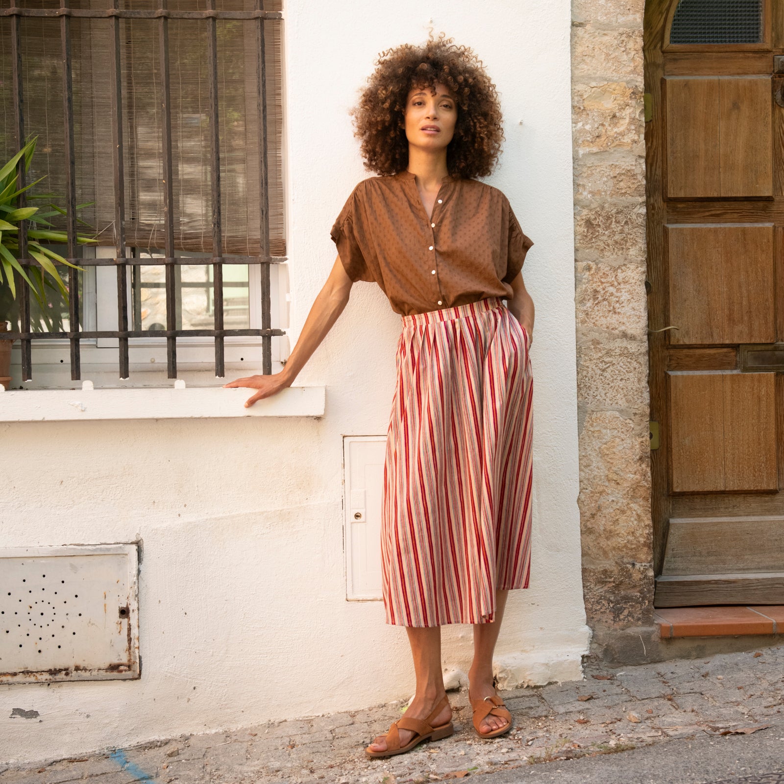 Azale Shirt S.color 100% Coton - Brown BROWN