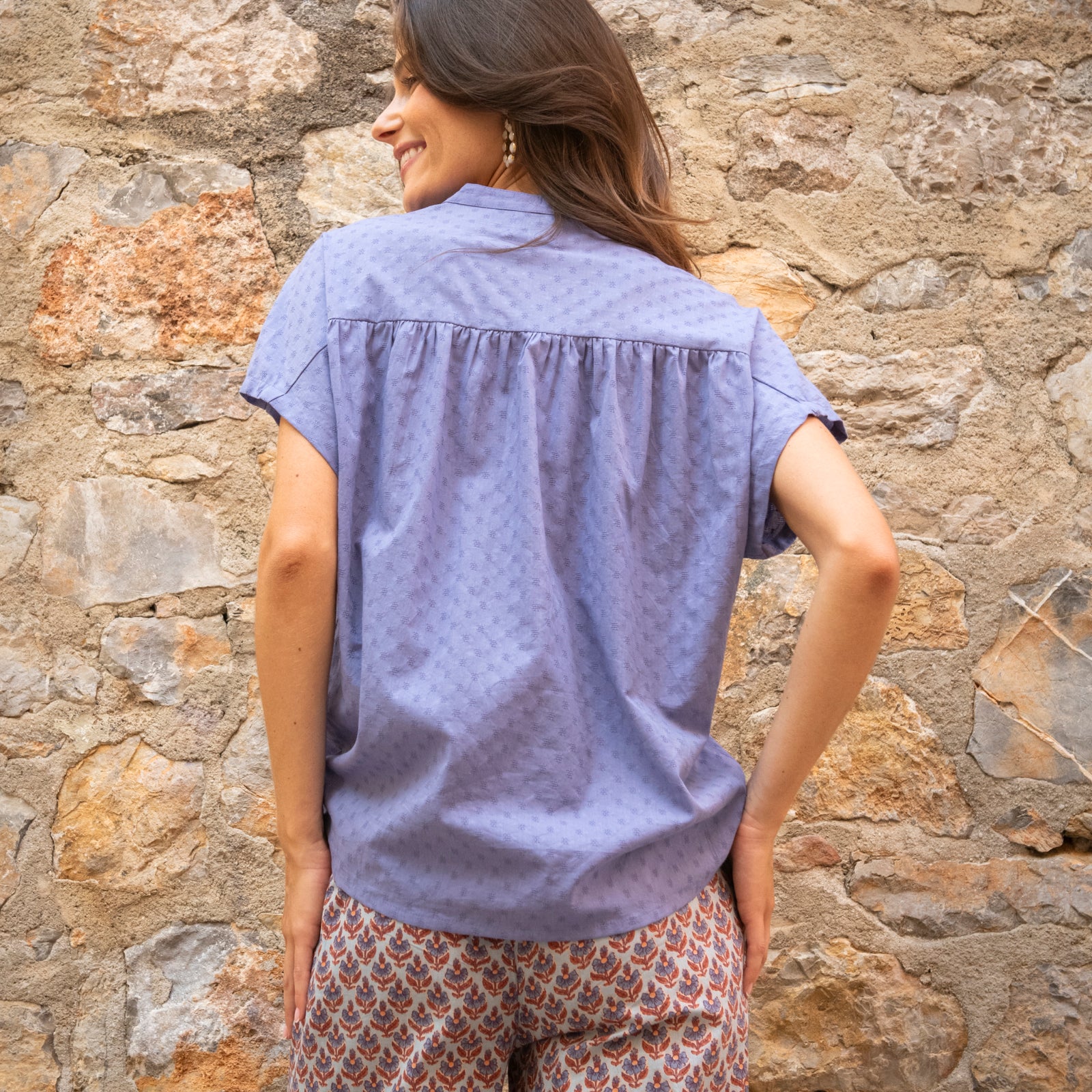 Azale Shirt S.color 100% Coton - Lilac LILAC