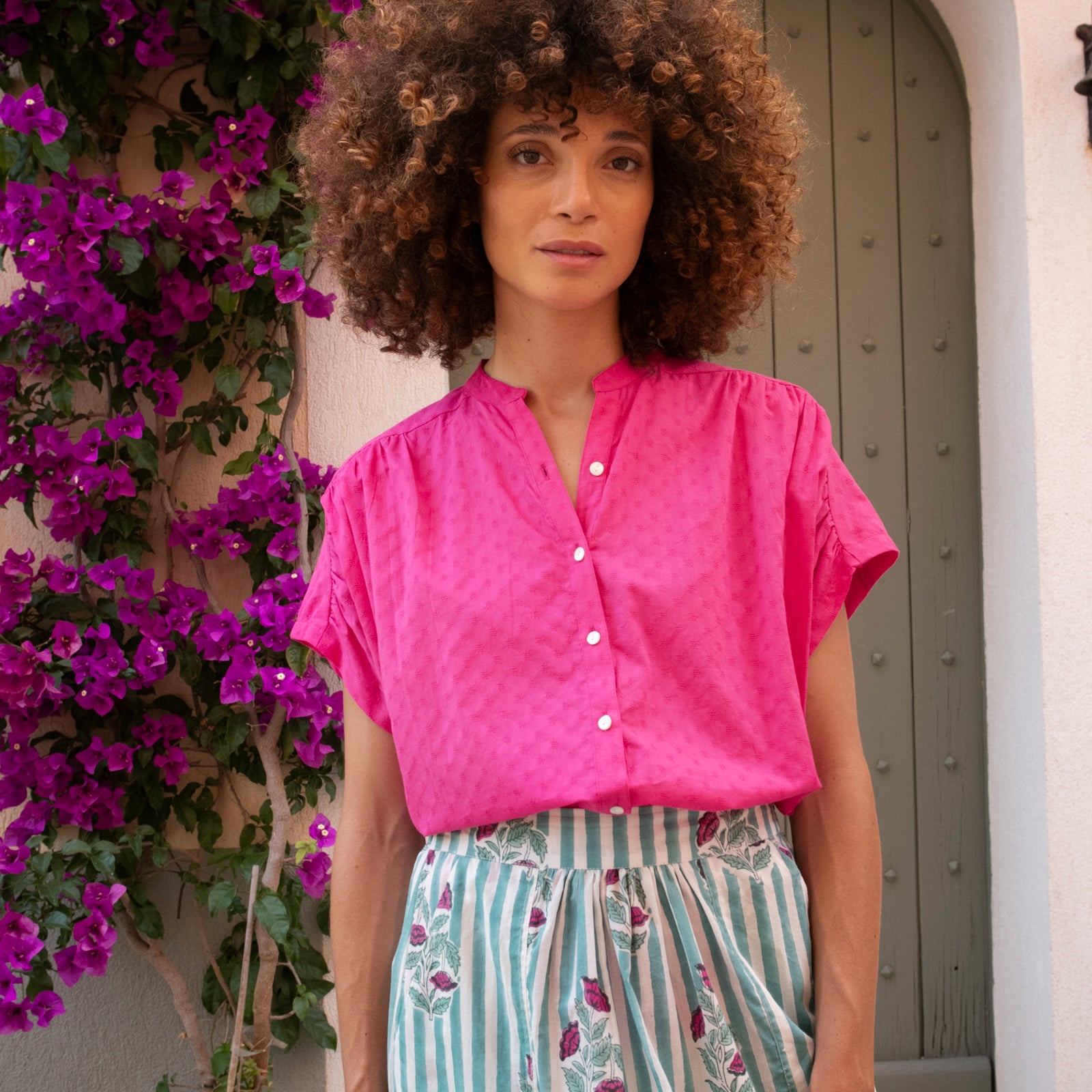 Azale Shirt S.color 100% Coton - Pink PINK