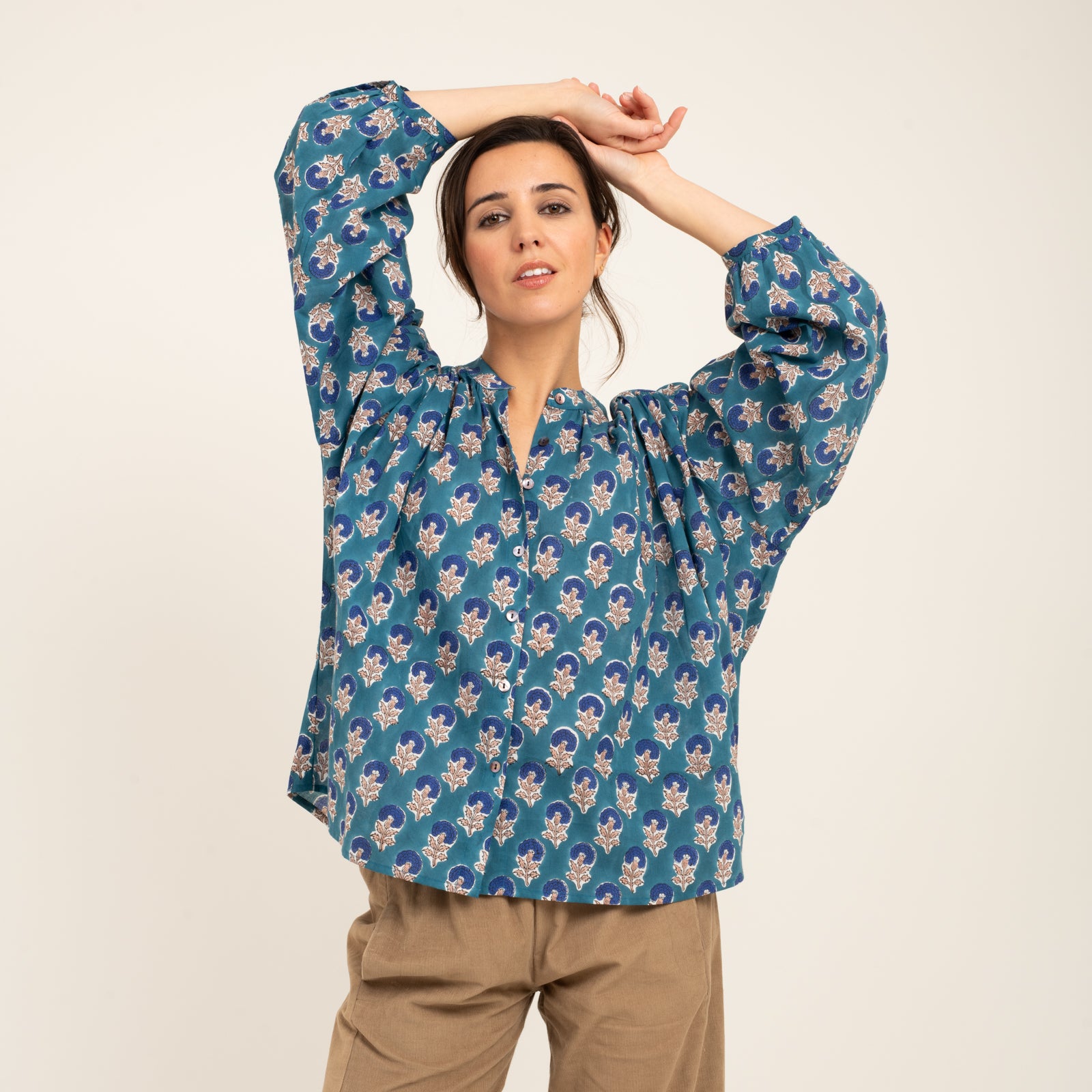 Julie Shirt Sathi Jaya 100% Organic Cotton - Blue BLUE
