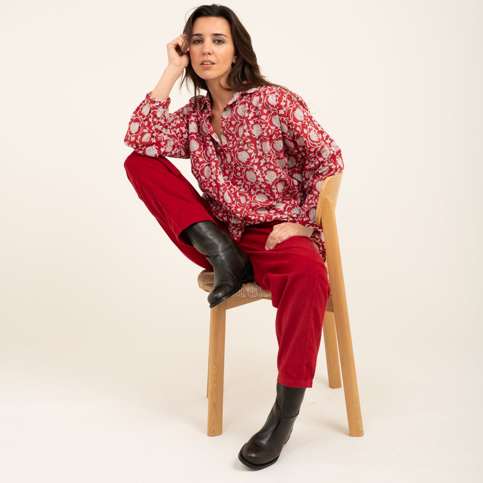 Cerise Shirt Pema 100% Organic Cotton - Red RED