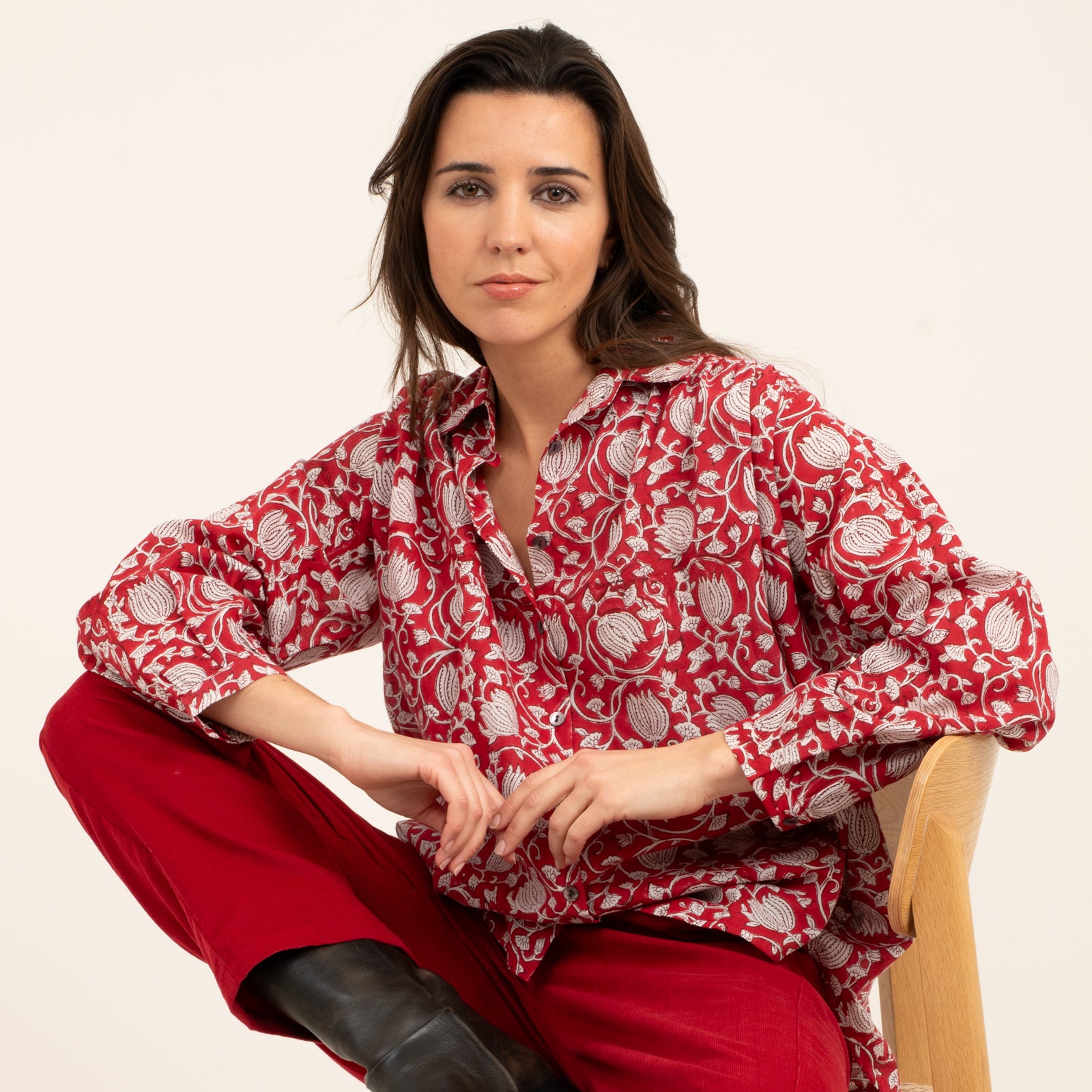 Cerise Shirt Pema 100% Organic Cotton - Red RED