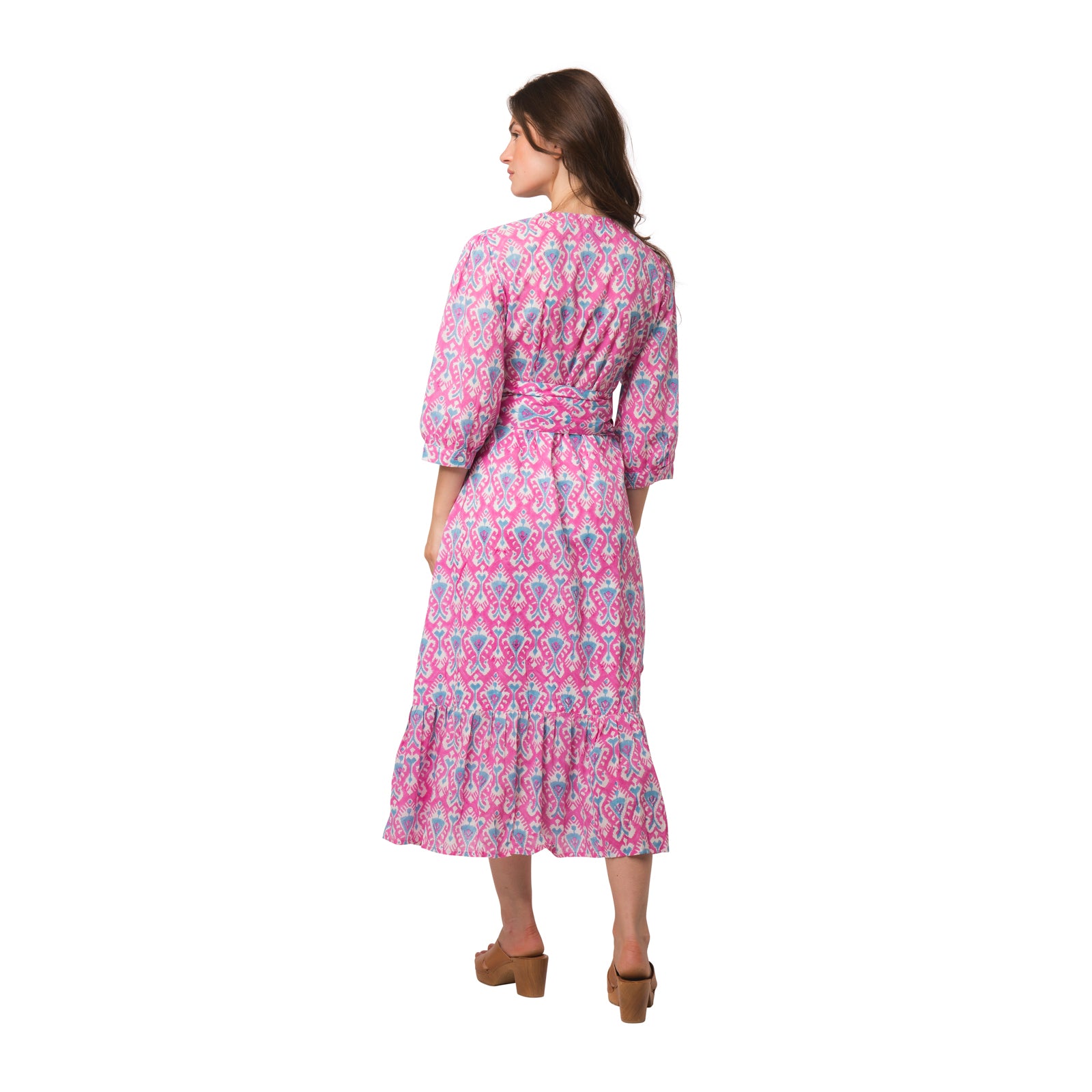 Laurence Dress Ikat 100% Organic Coton - Pink PINK