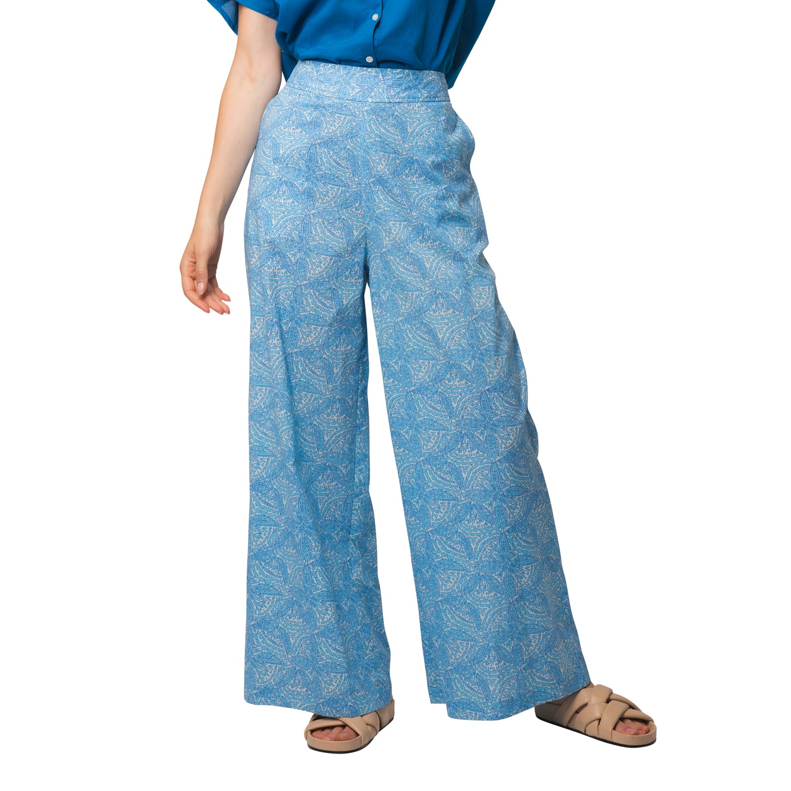 Leana Trousers Iranja 100% Coton - Blue BLUE