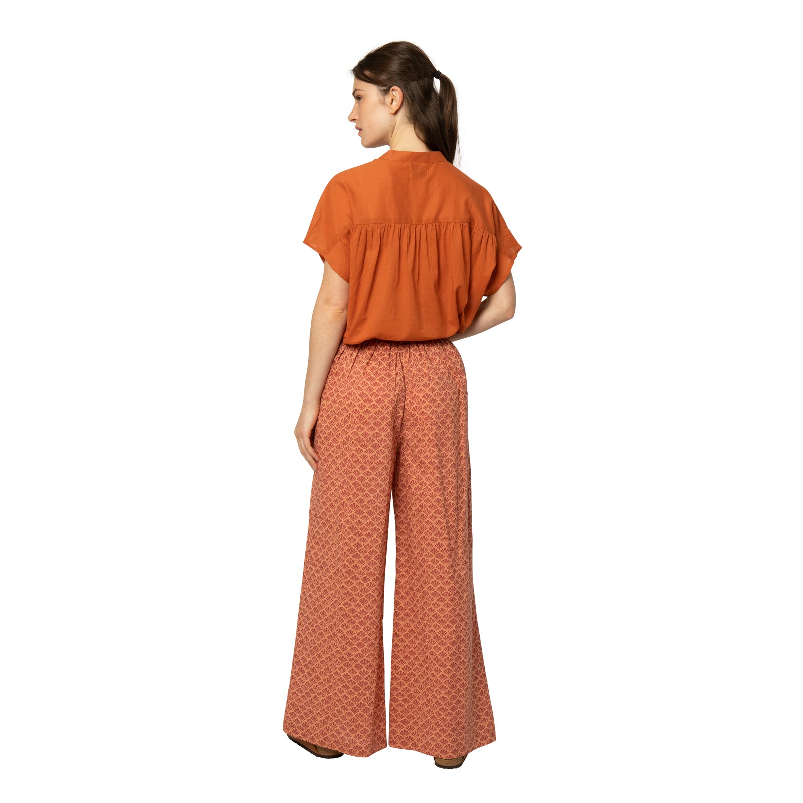 Leana Trousers Peacock 100% Coton - Orange ORANGE