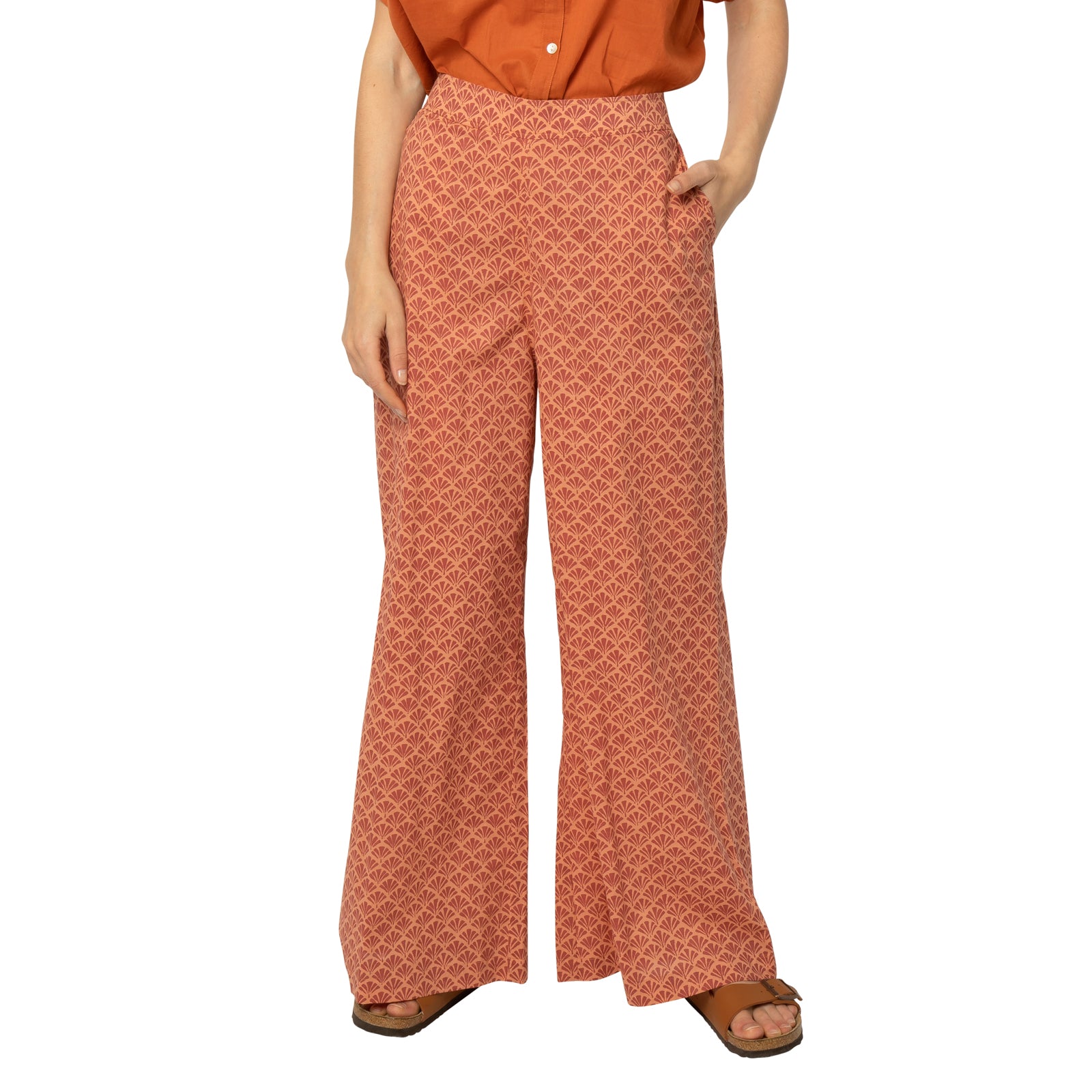 Leana Trousers Peacock 100% Coton - Orange ORANGE