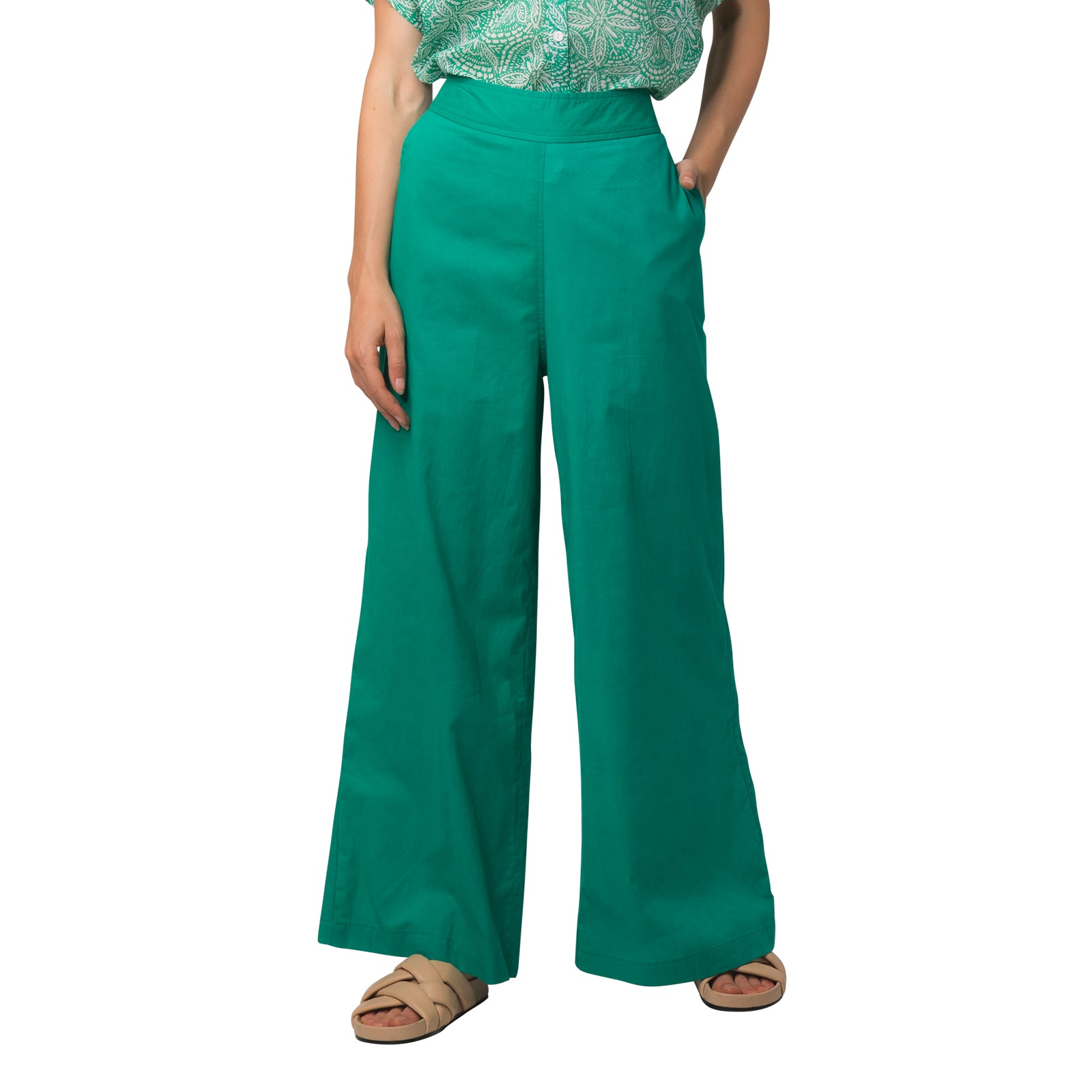 Leana Trousers S.color 100% Coton - Green GREEN