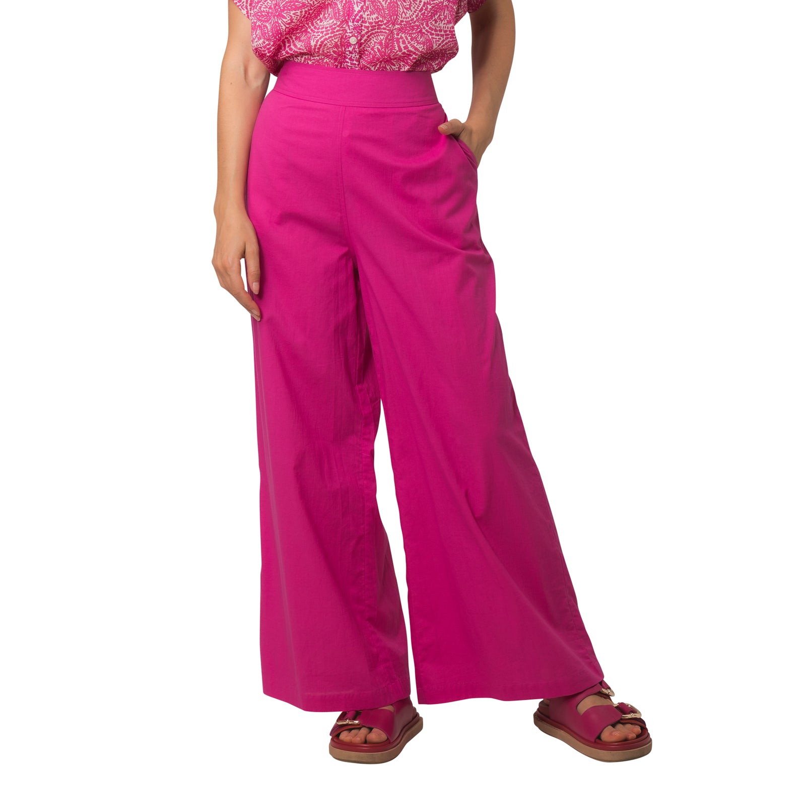 Leana Trousers S.color 100% Coton - Pink PINK