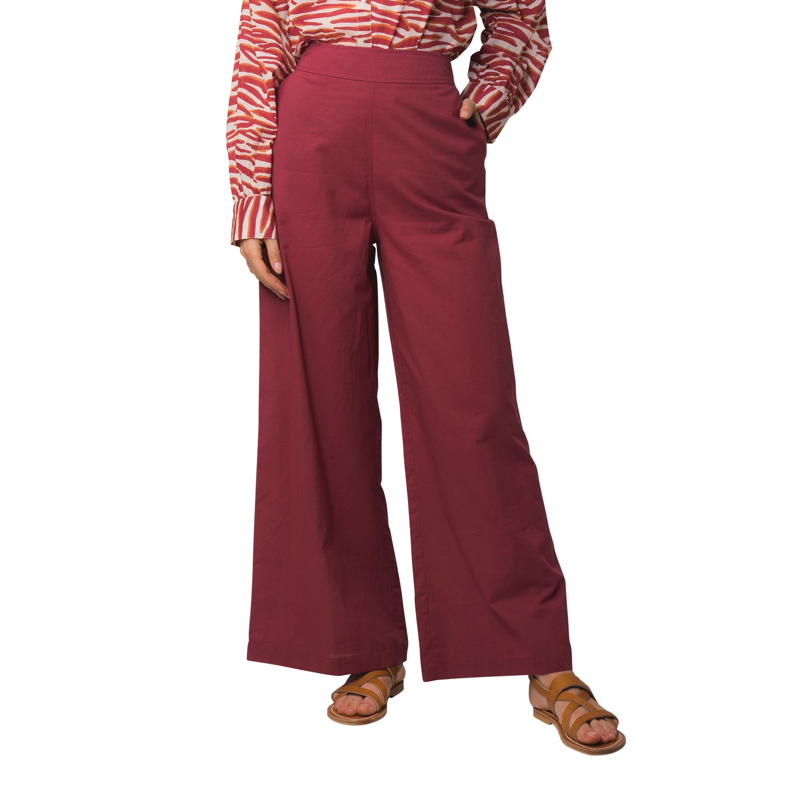 Leana Trousers S.color 100% Coton - Rasberry RASBERRY