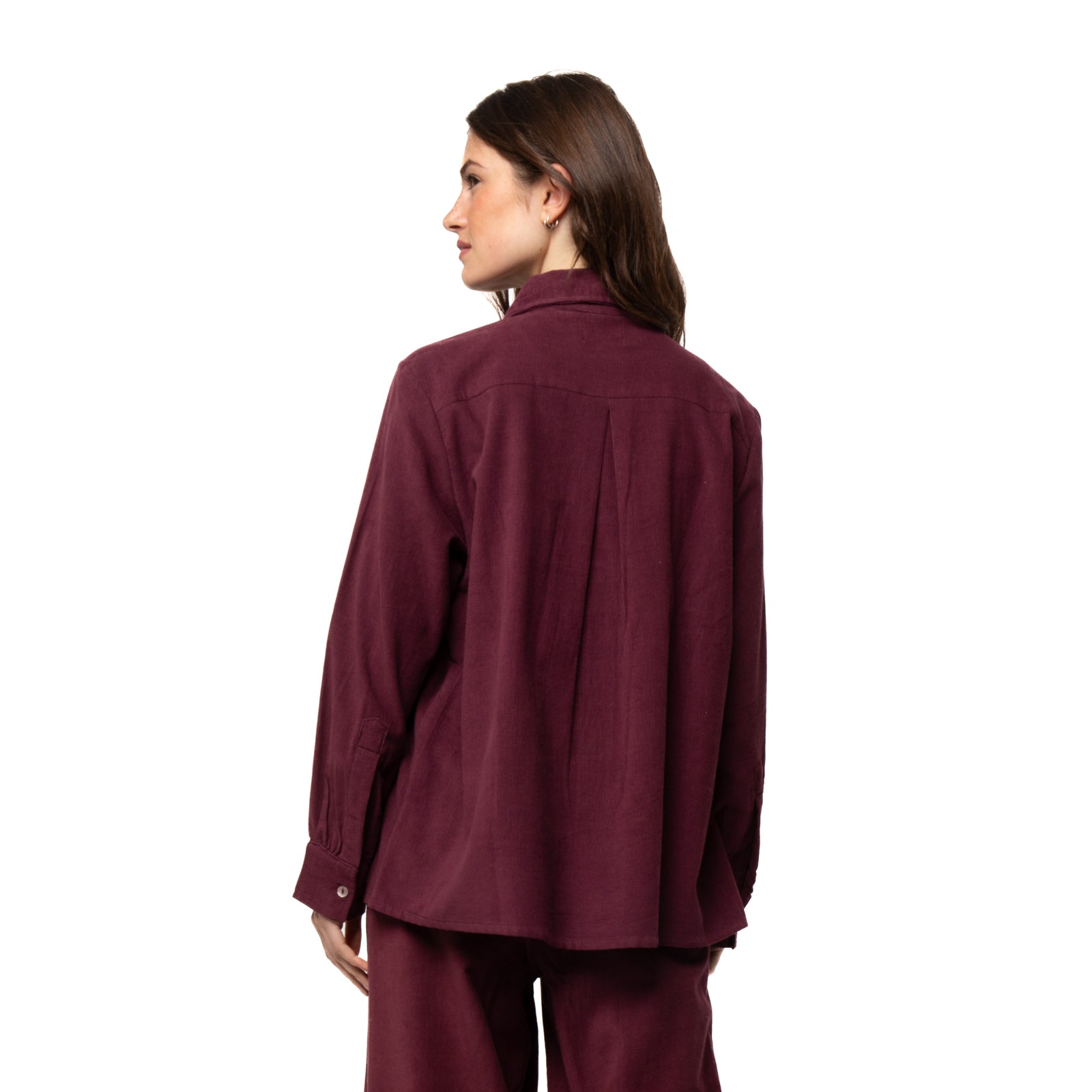 Lily Shirt Velvet 100% Coton - Burgundy BURGUNDY