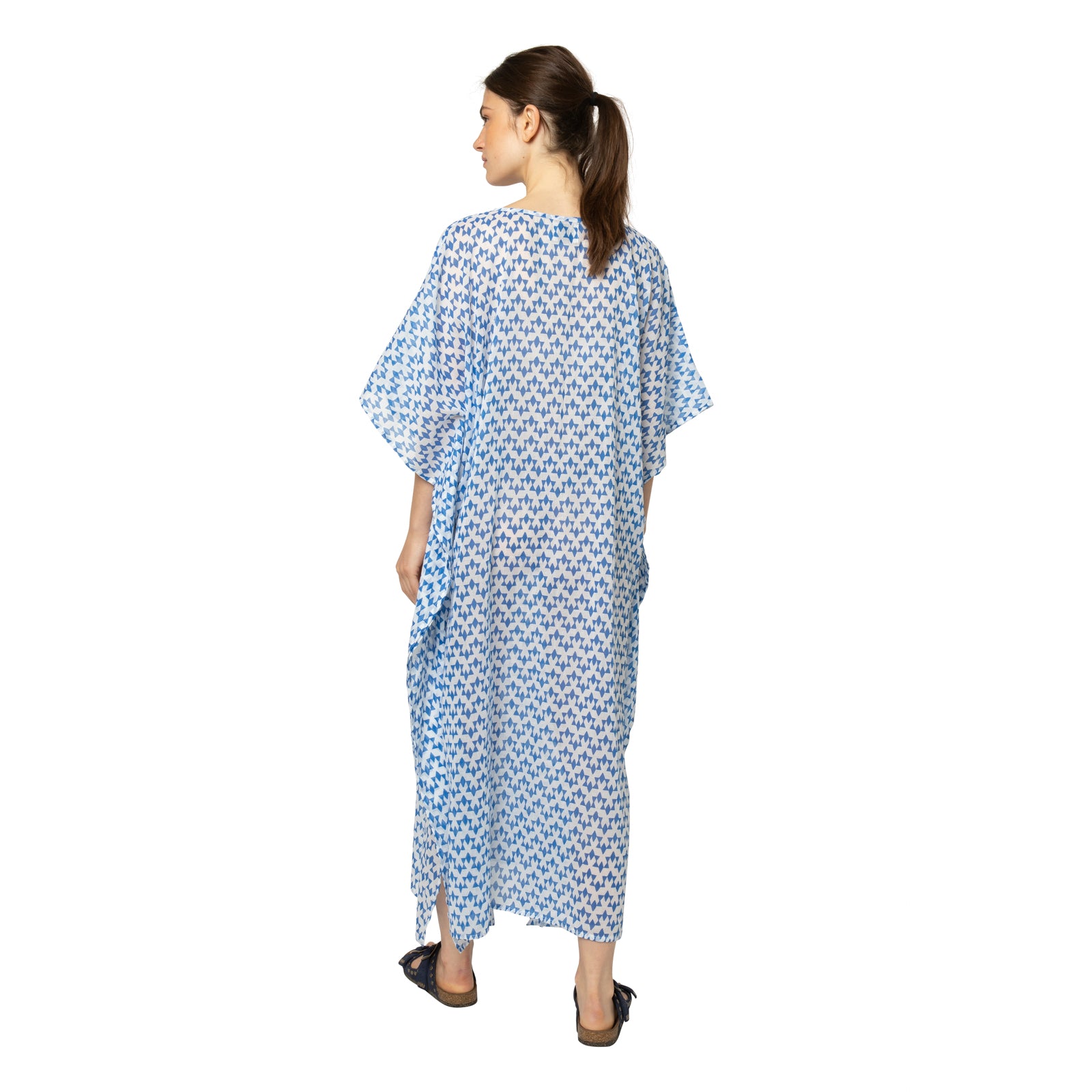 Lina Caftan Abu 100% Cotton - Blue BLUE