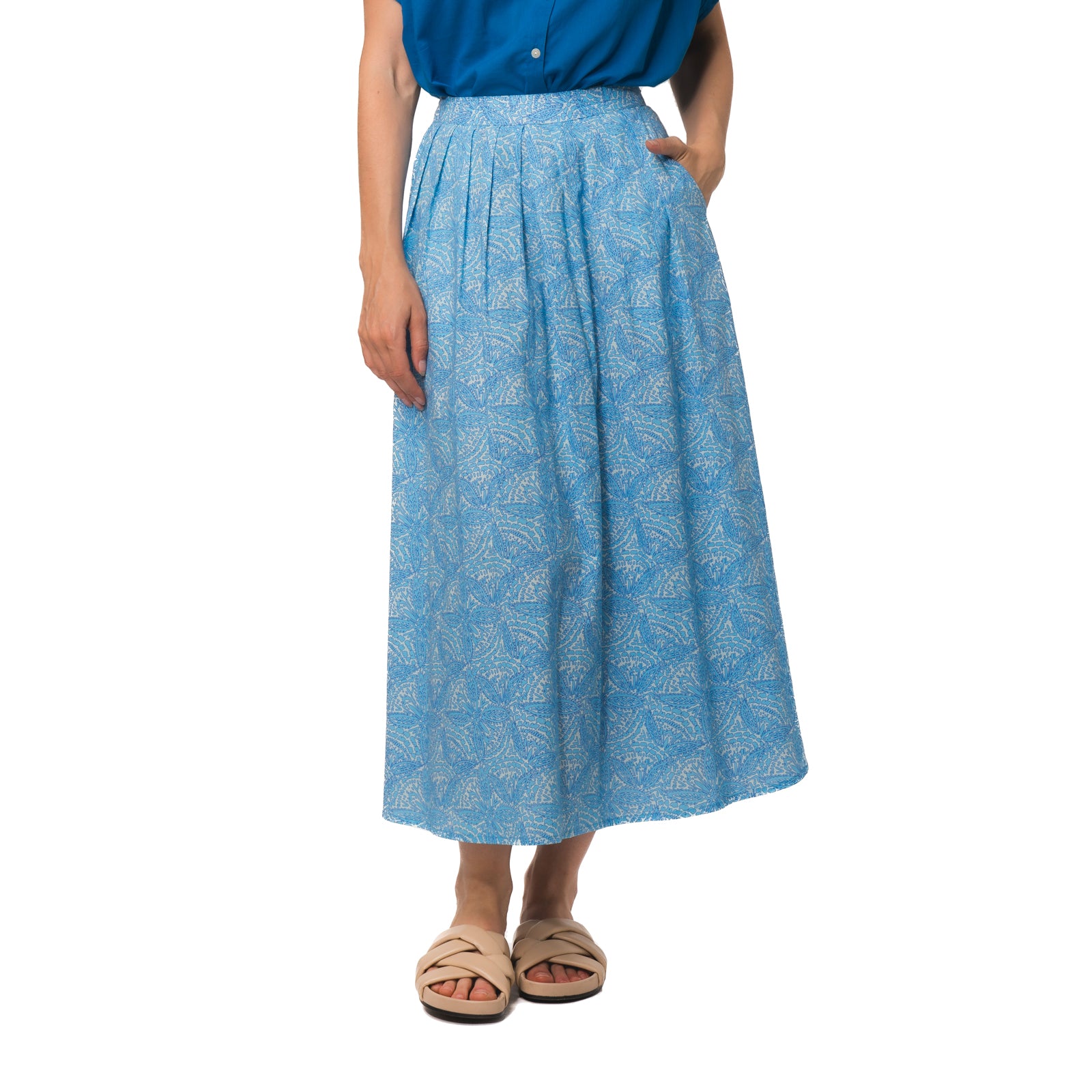 Lina Skirt Iranja 100% Coton - Blue BLUE