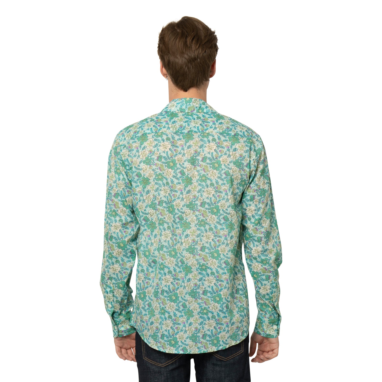 Man Shirt Georgette 100% Cotton - Green GREEN