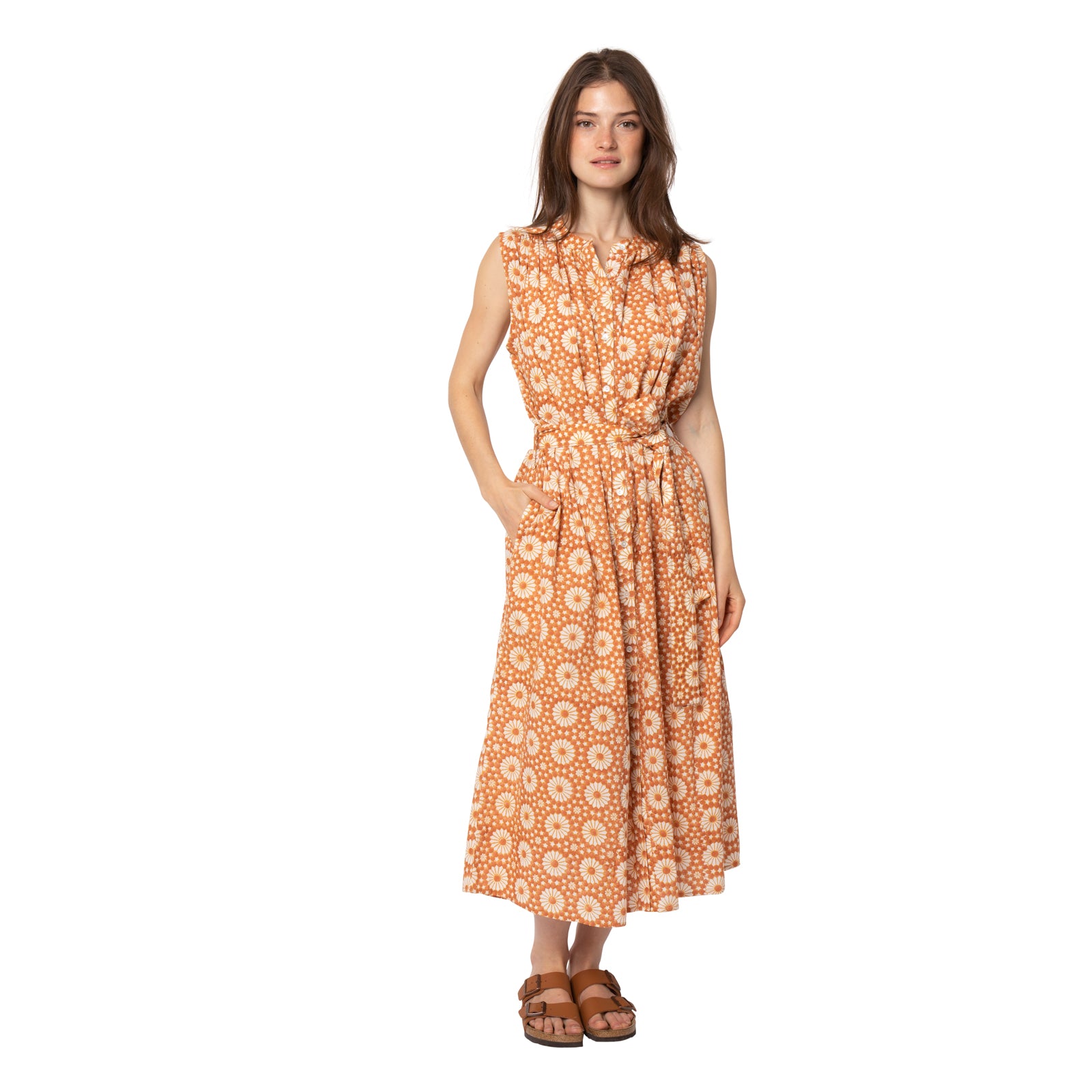 Manuela Dress Kolam 100% Organic Cotton - Terra Cotta TERRA COTTA