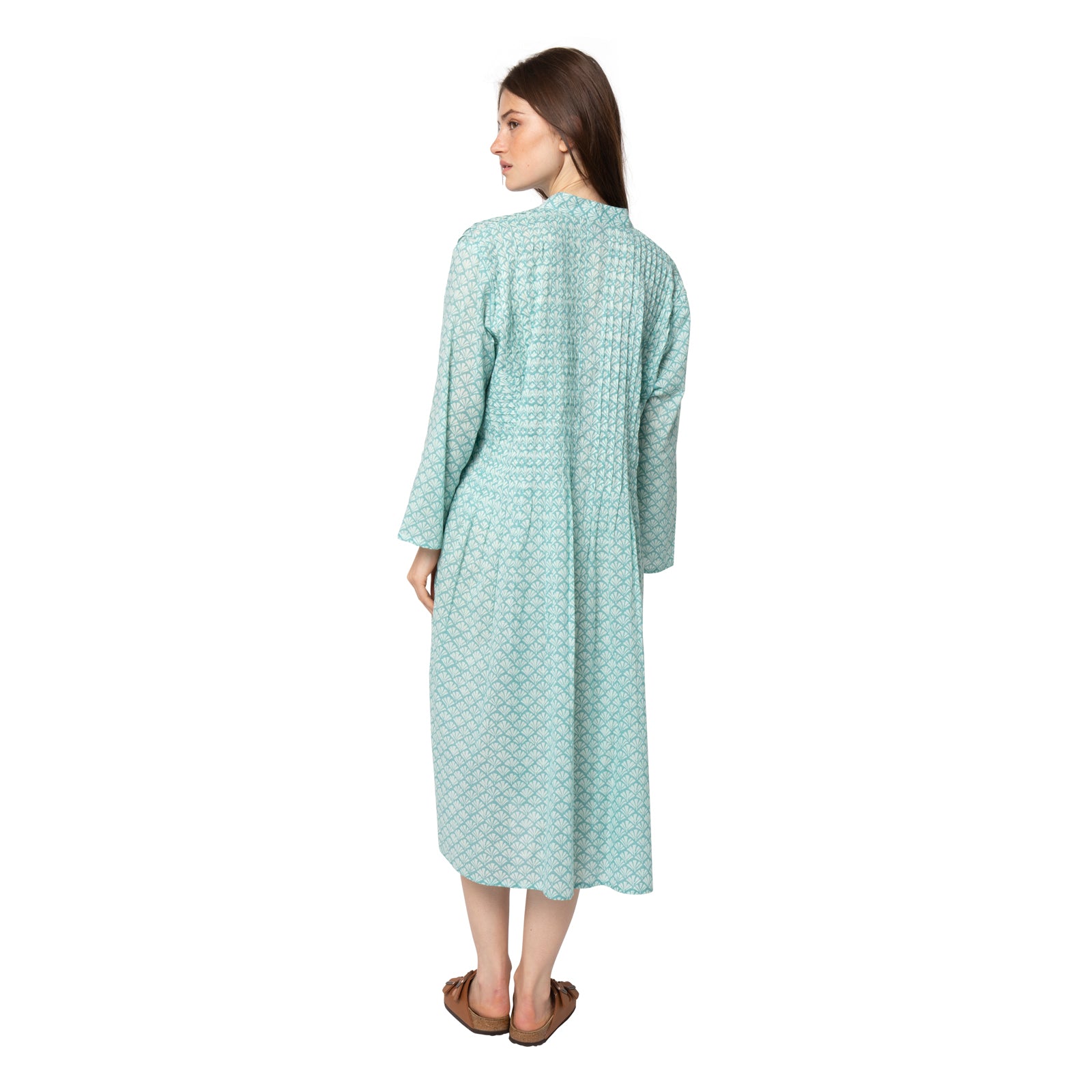 Marie Dress Peacock 100% Coton - Turquoise TURQUOISE