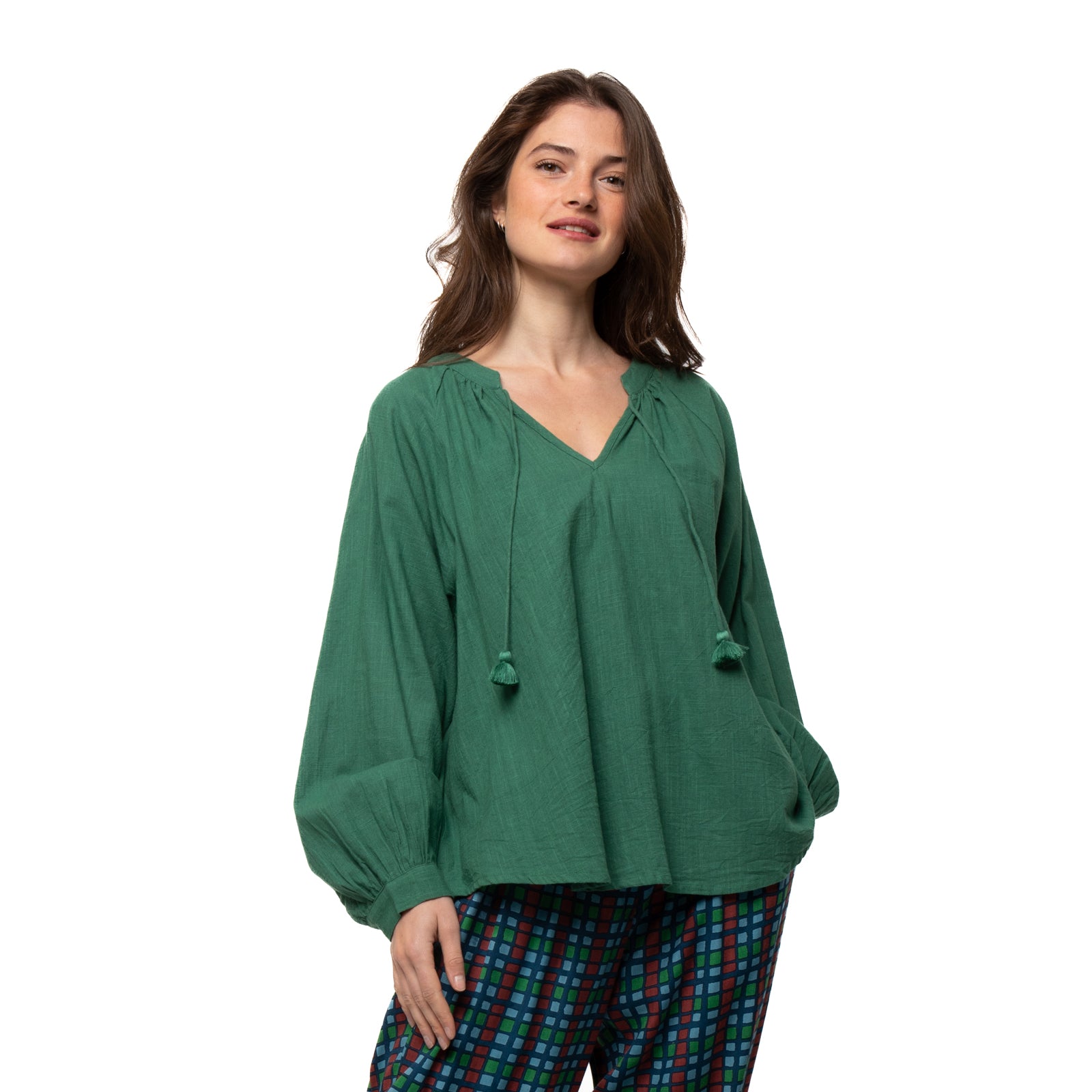 Marlene Top Slub 100% Coton - Green GREEN