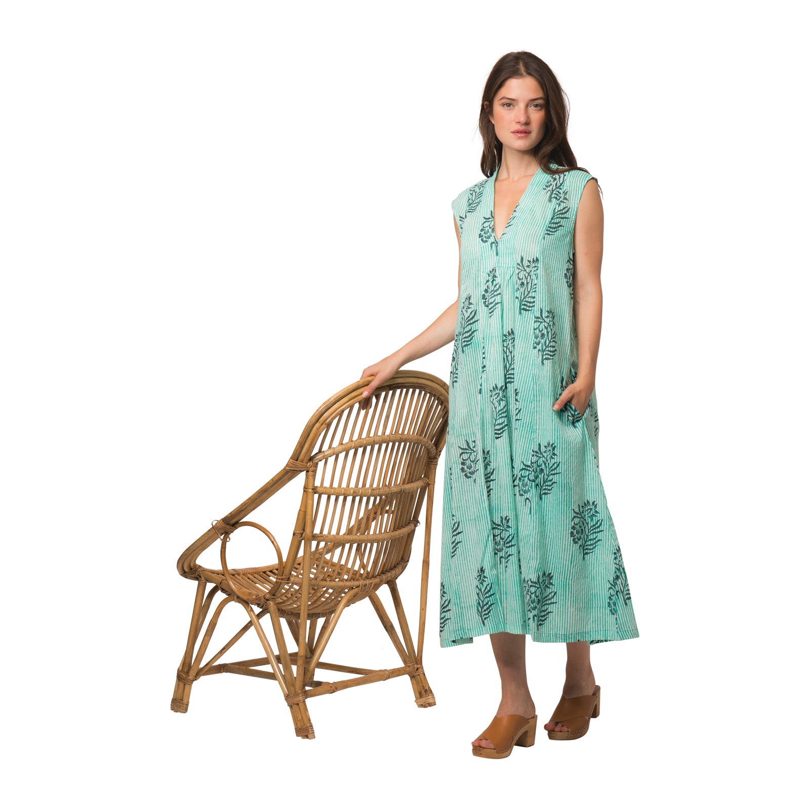 Miana Dress Cruise 100% Organic Coton - Green GREEN