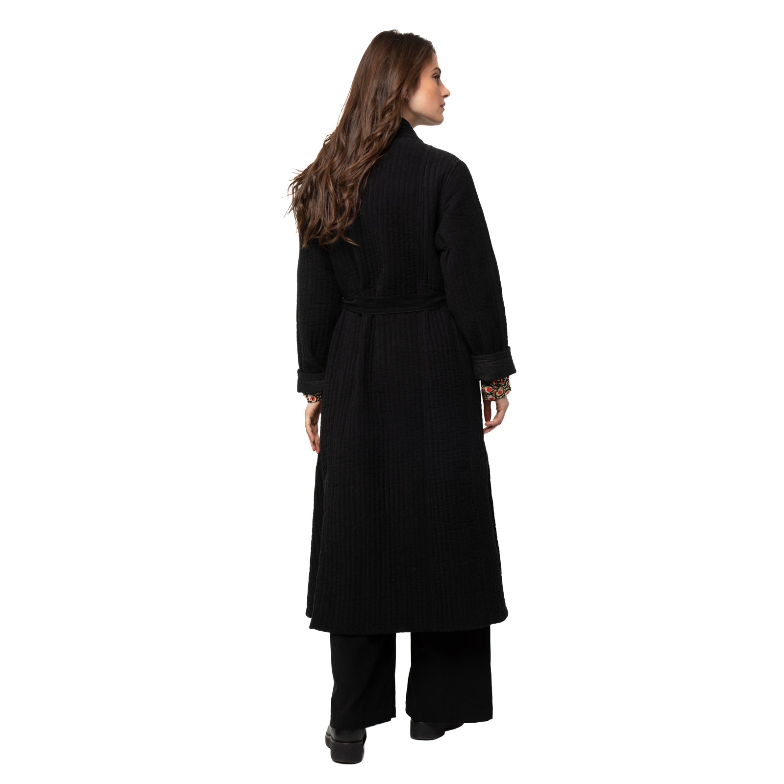 Mona Coat Velvet 100% Coton Velvet - Black BLACK