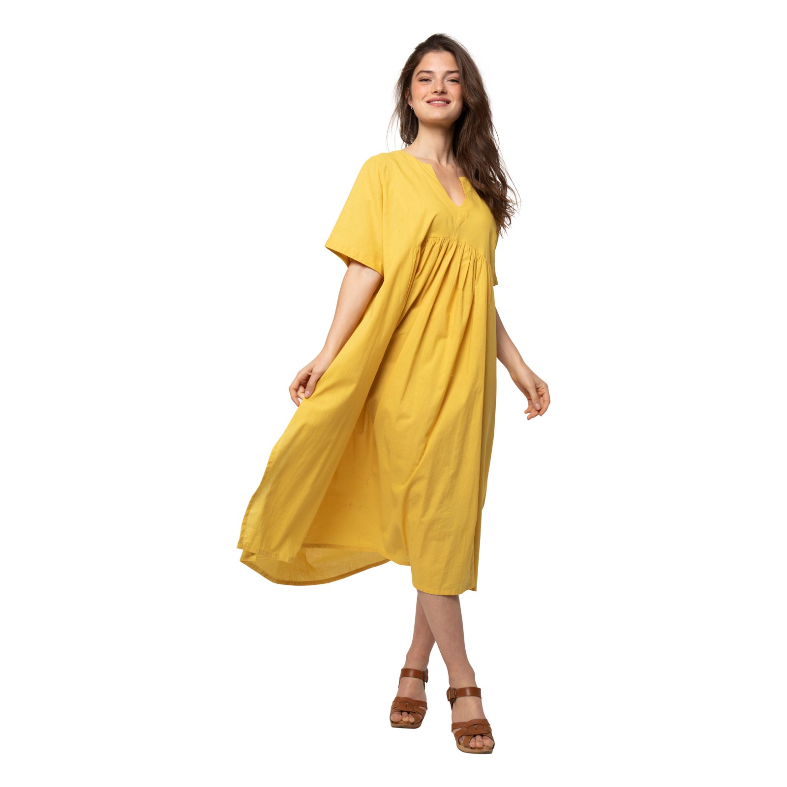 Nuala Dress 100% Coton - Ochre OCHRE