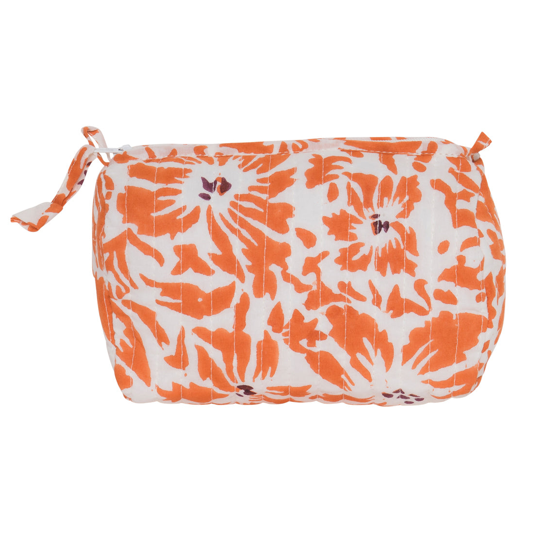 Quilted Make Up Bag Lily 100% Organic Cotton - Orange ORANGE