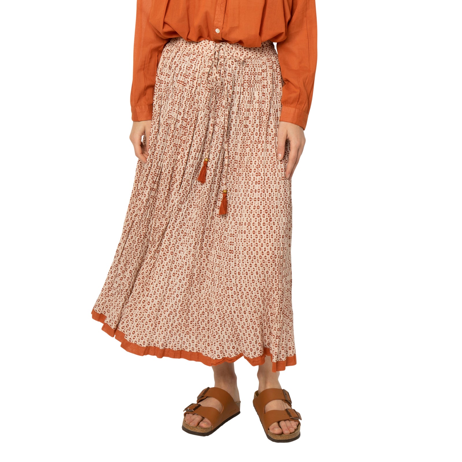 Anya Skirt Baori 100% Cotton - Orange ORANGE