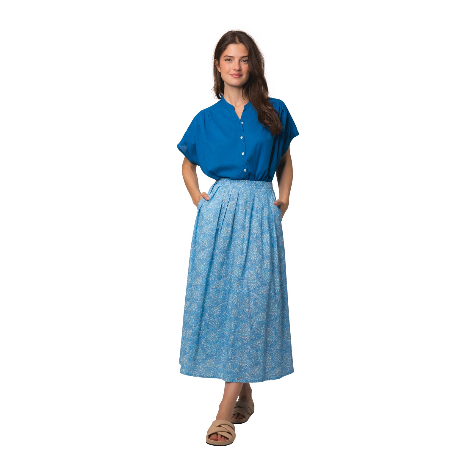 Lina Skirt Iranja 100% Coton - Blue BLUE